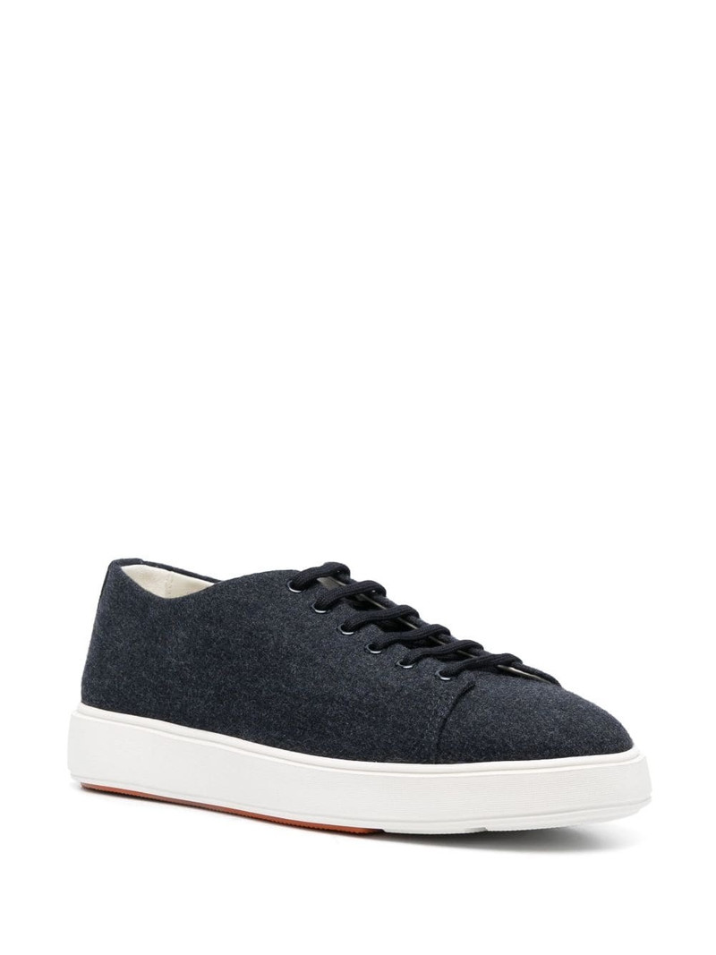 Santoni logo-patch lace-up sneakers outlook
