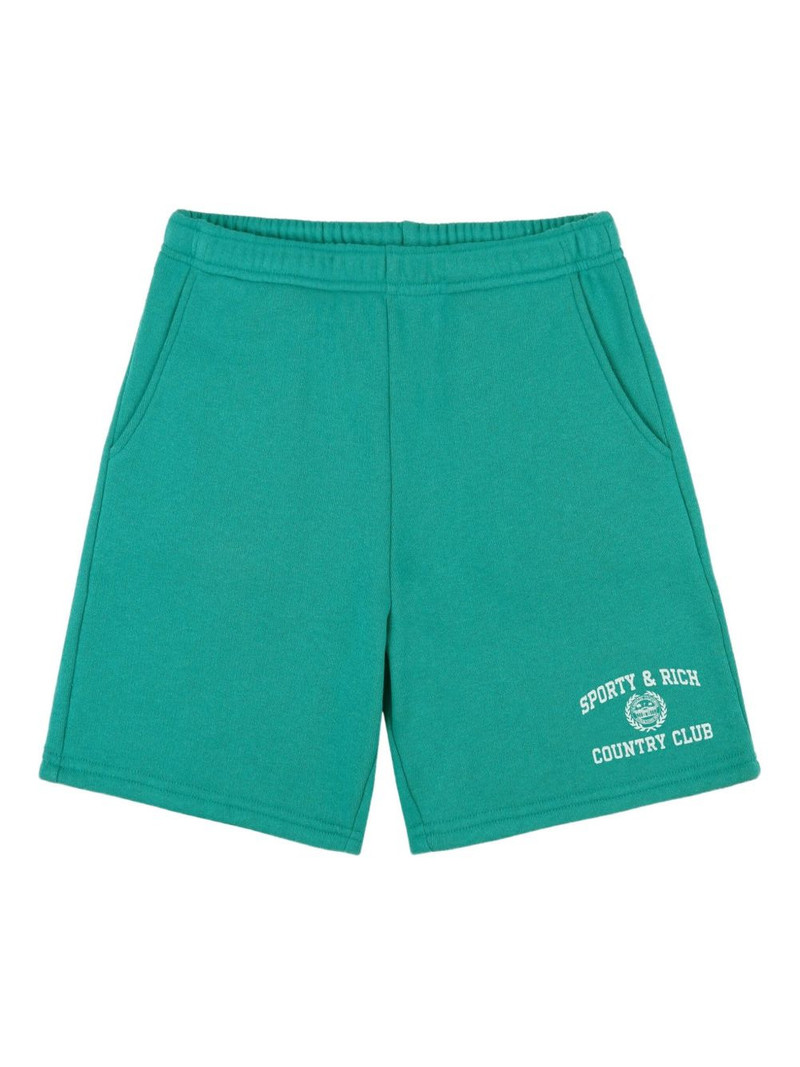 logo-embroidered fleece shorts 1