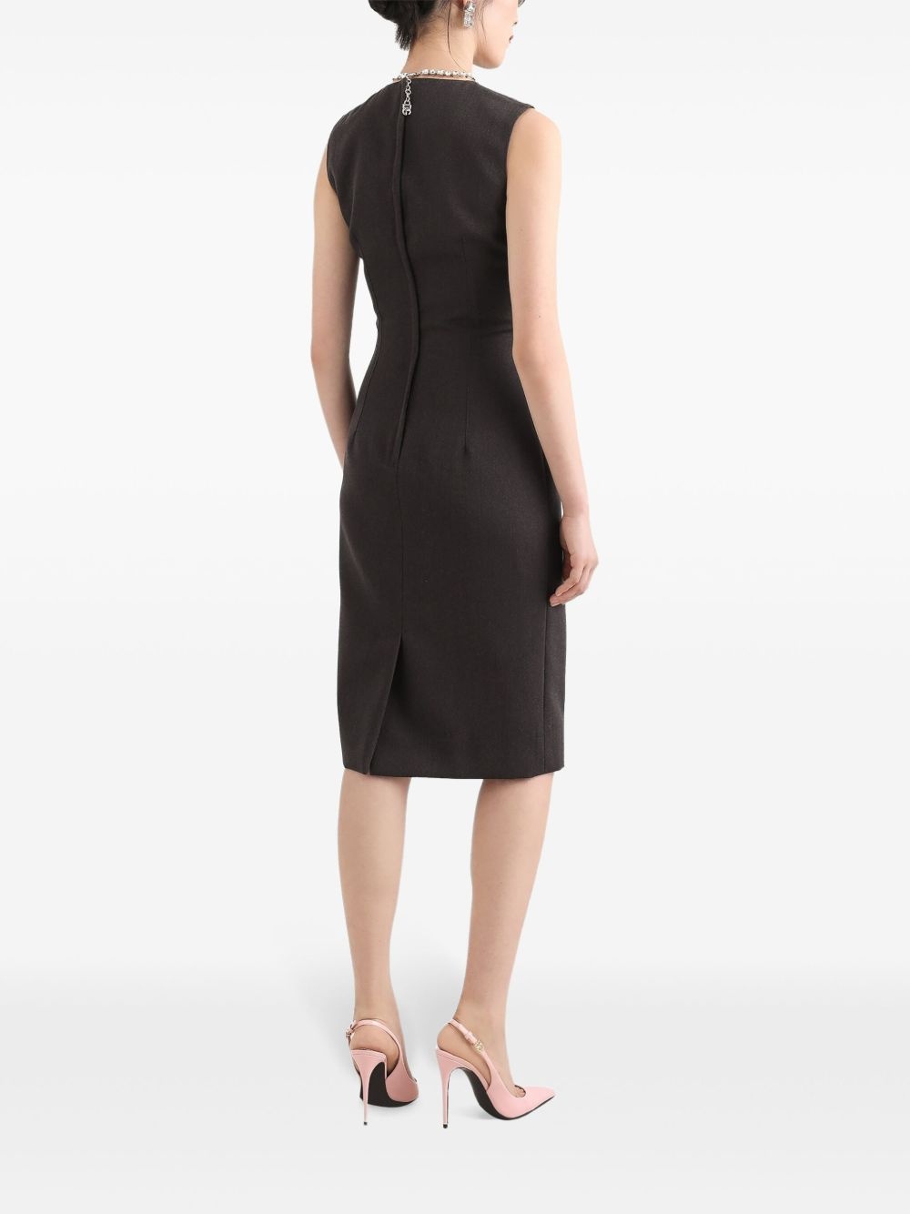 mélange-effect midi dress - 3