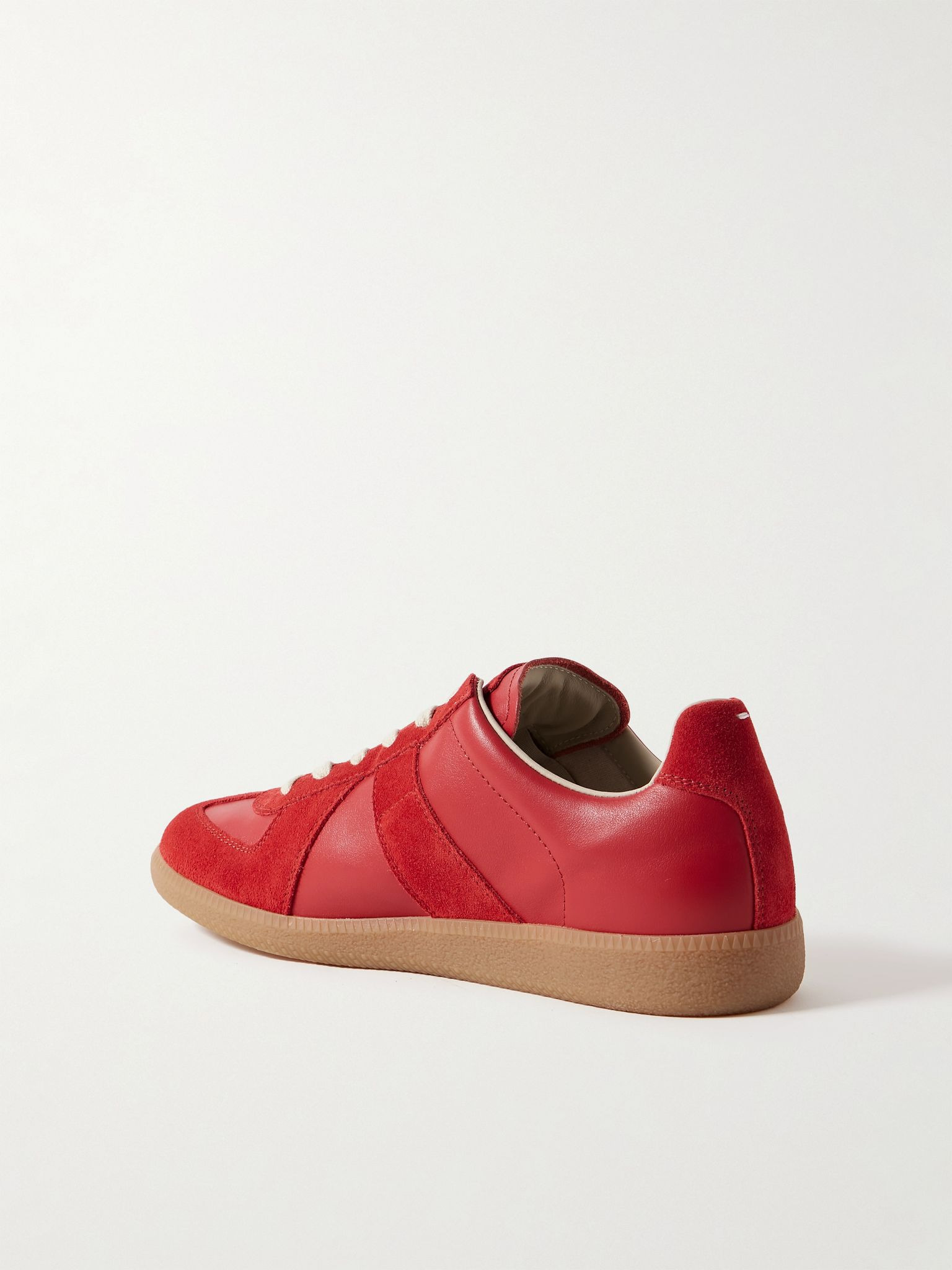 Replica Leather and Suede Sneakers Red - 4