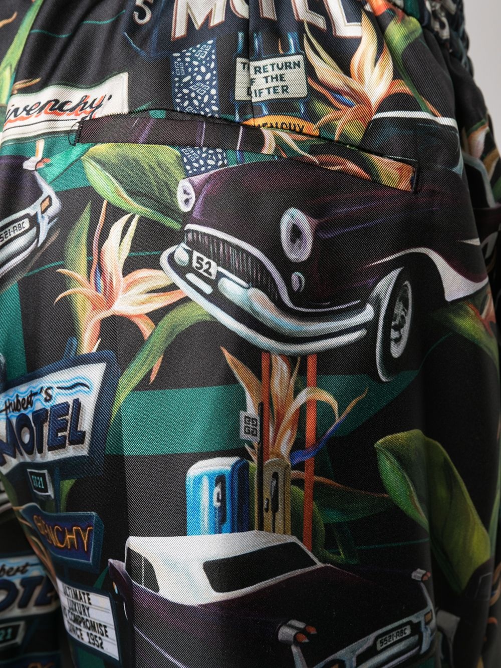 car print straight-leg shorts - 5