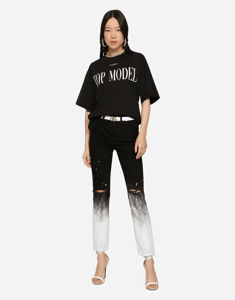 저지 T-shirt with top 모델 인쇄 4