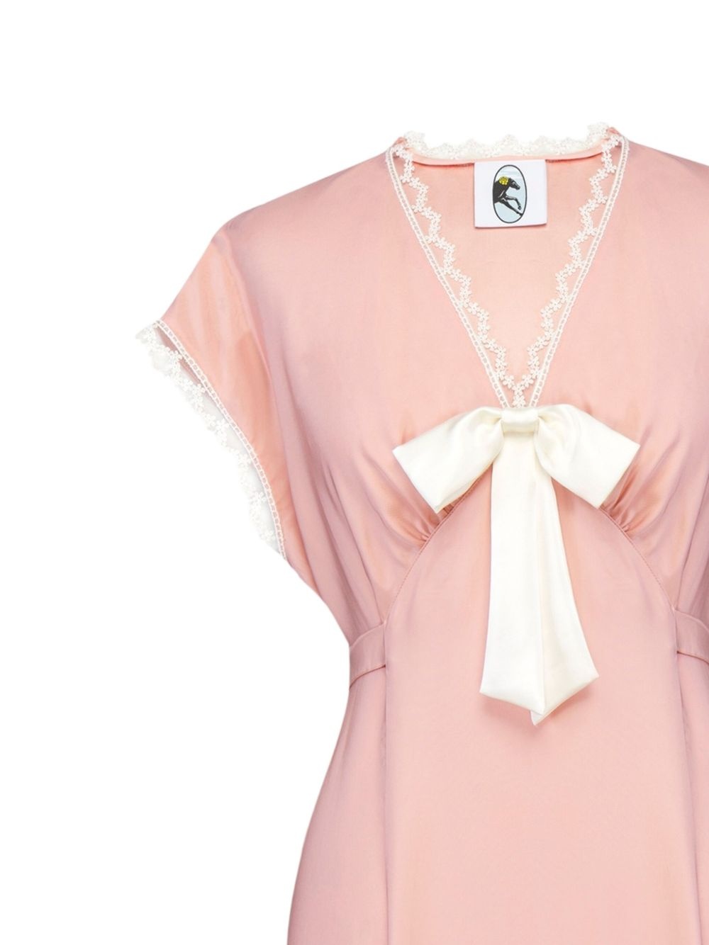 bow-detailing satin midi dress - 2