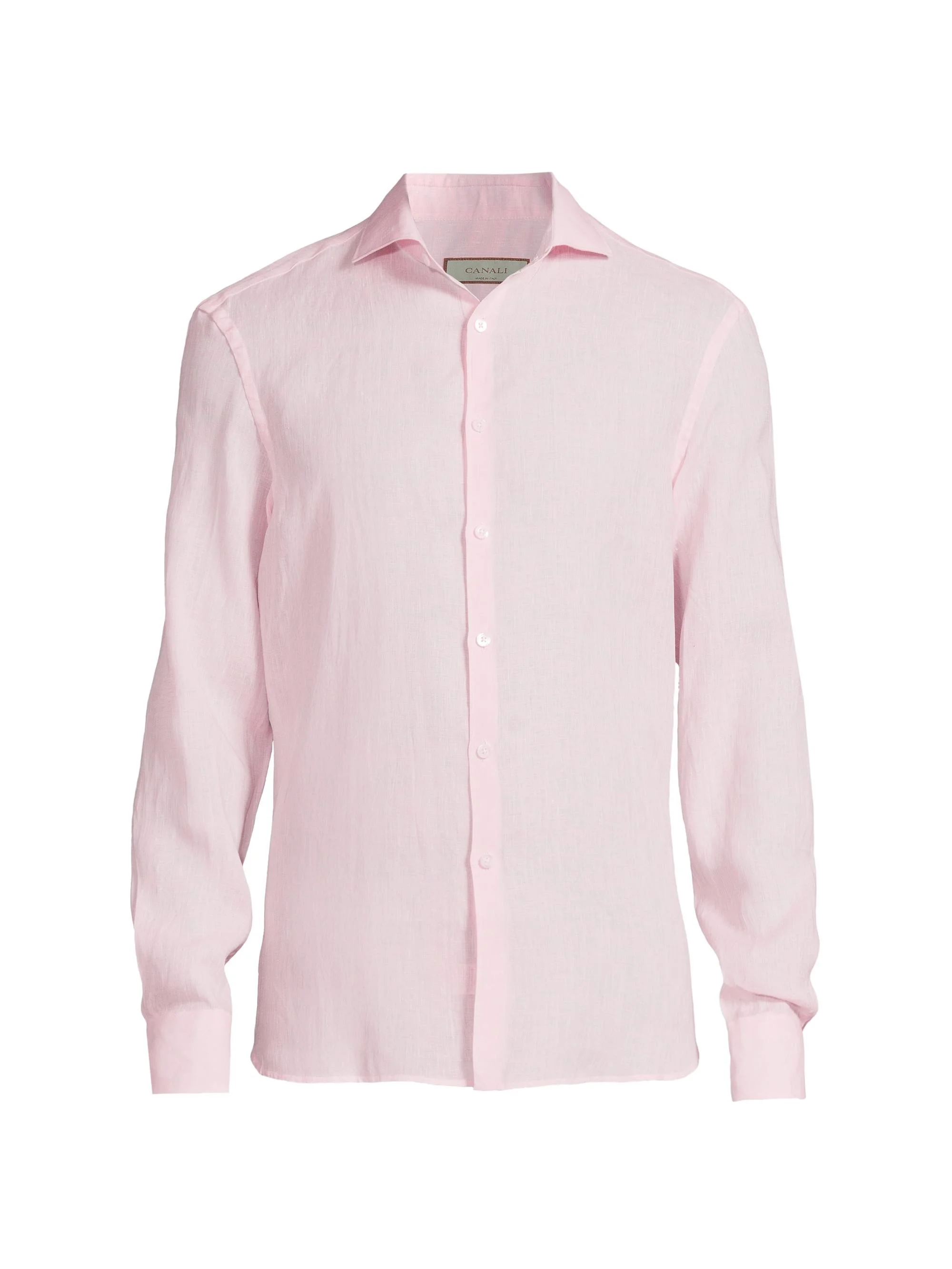 Men's Linen Sport Shirt - Pink - 1