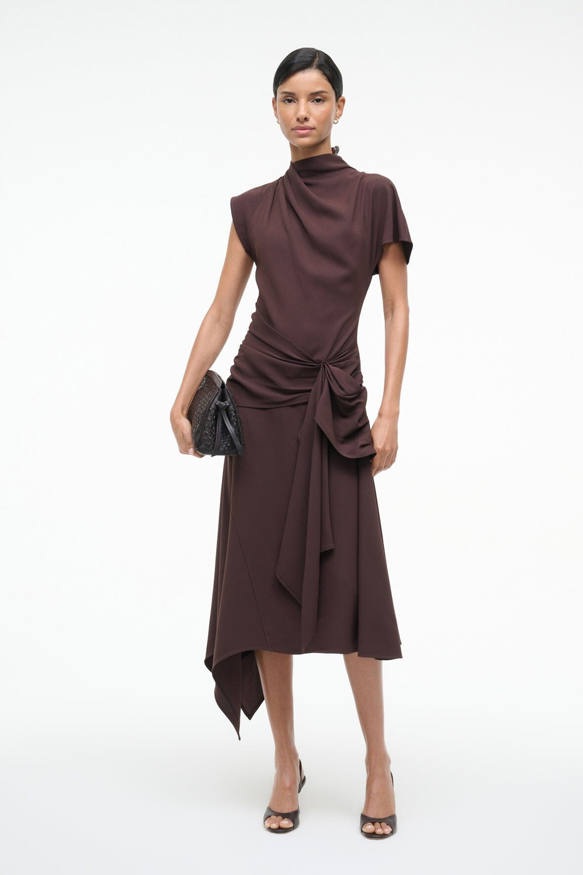 STAUD DAVINA DRESS EARTH - 2