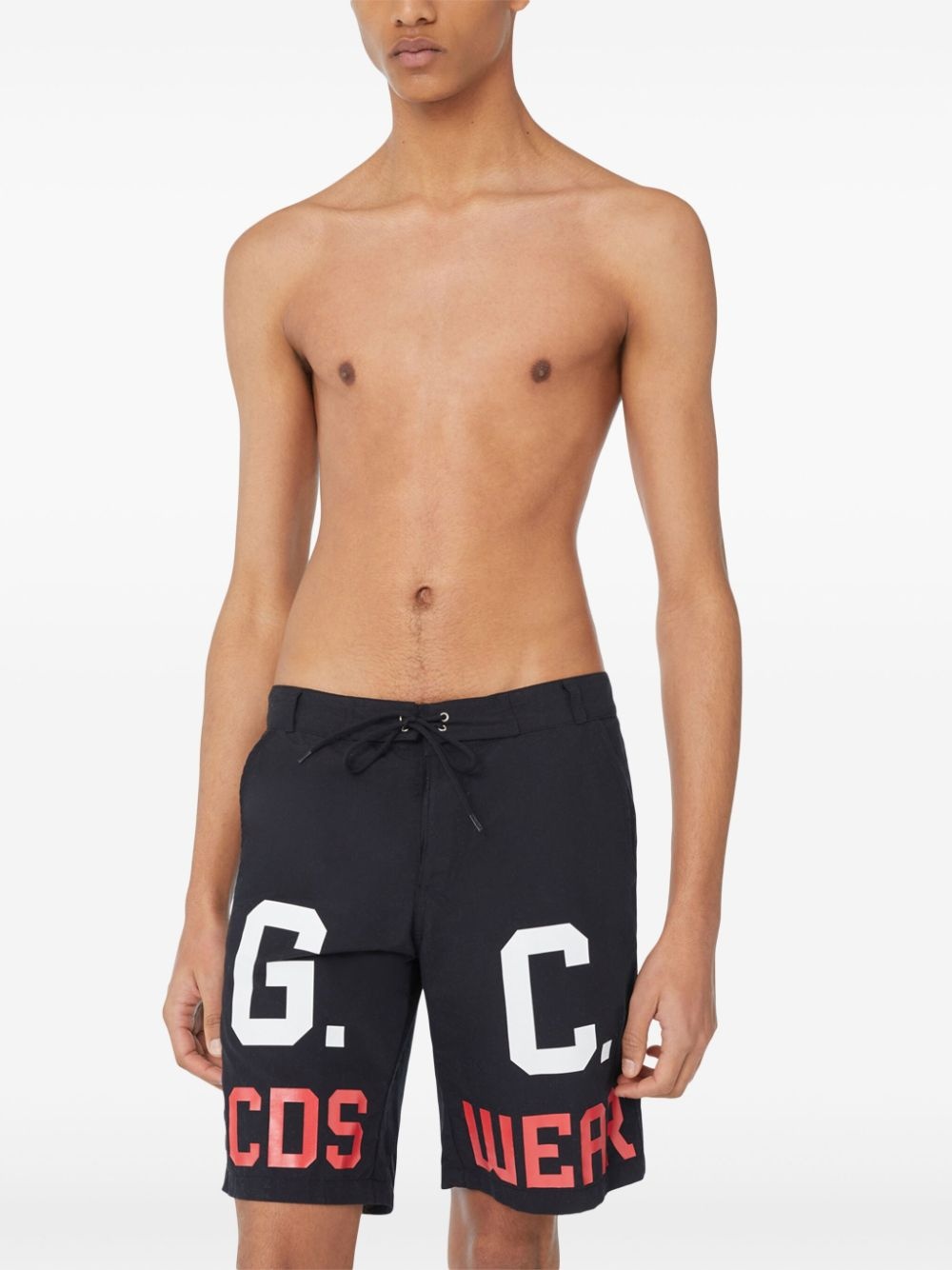 logo-print drawstring swim shorts - 2