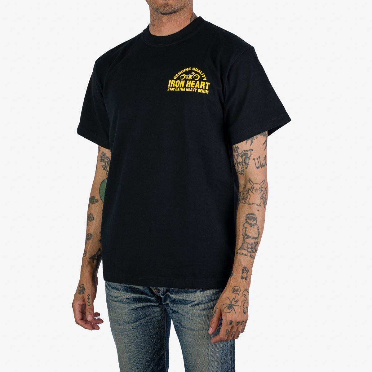 IHPT-2304-BLK 7.5oz Printed Loopwheel Crew Neck T-Shirt - Black - 2