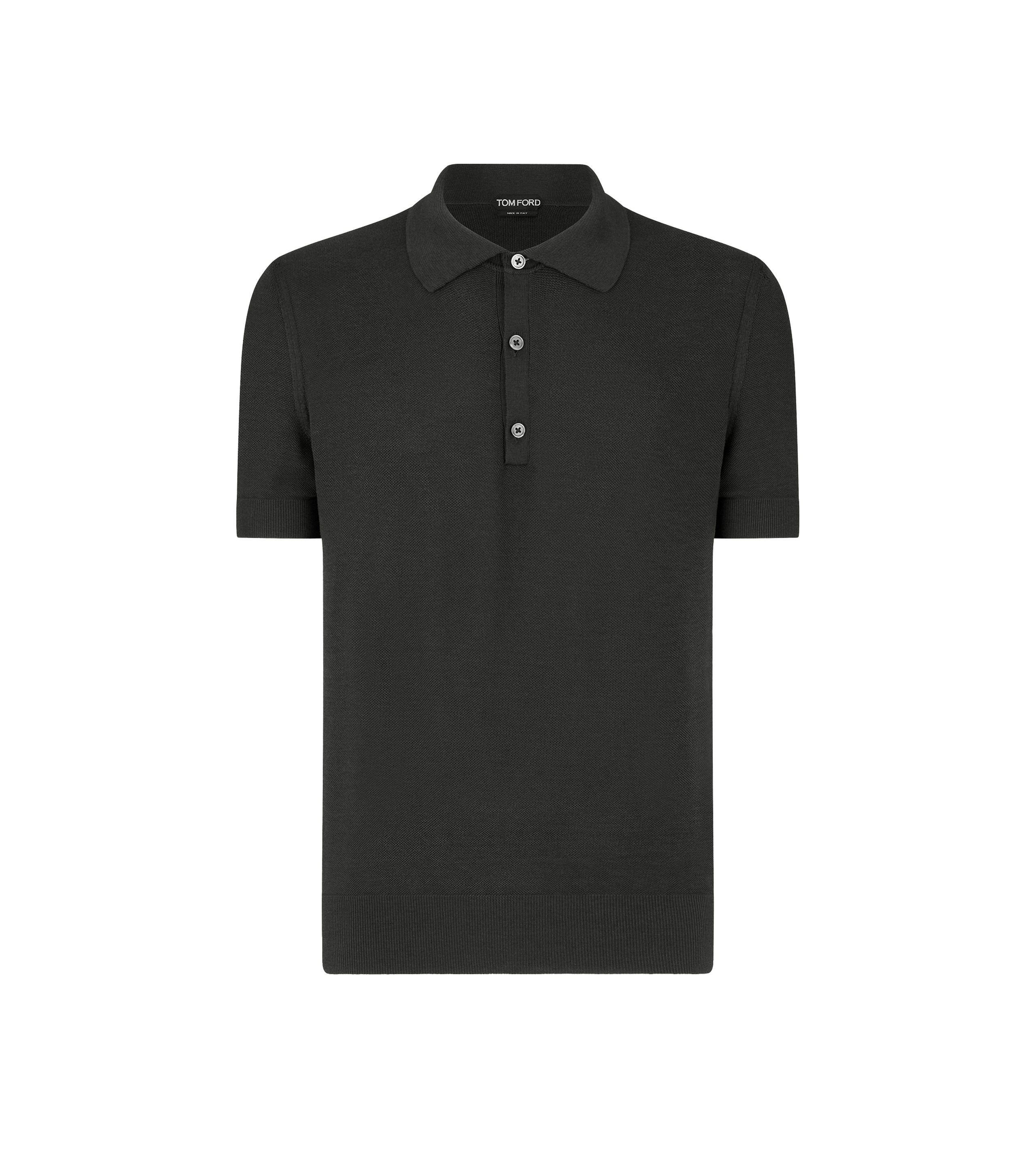 SILK COTTON HONEYCOMB POLO - 1