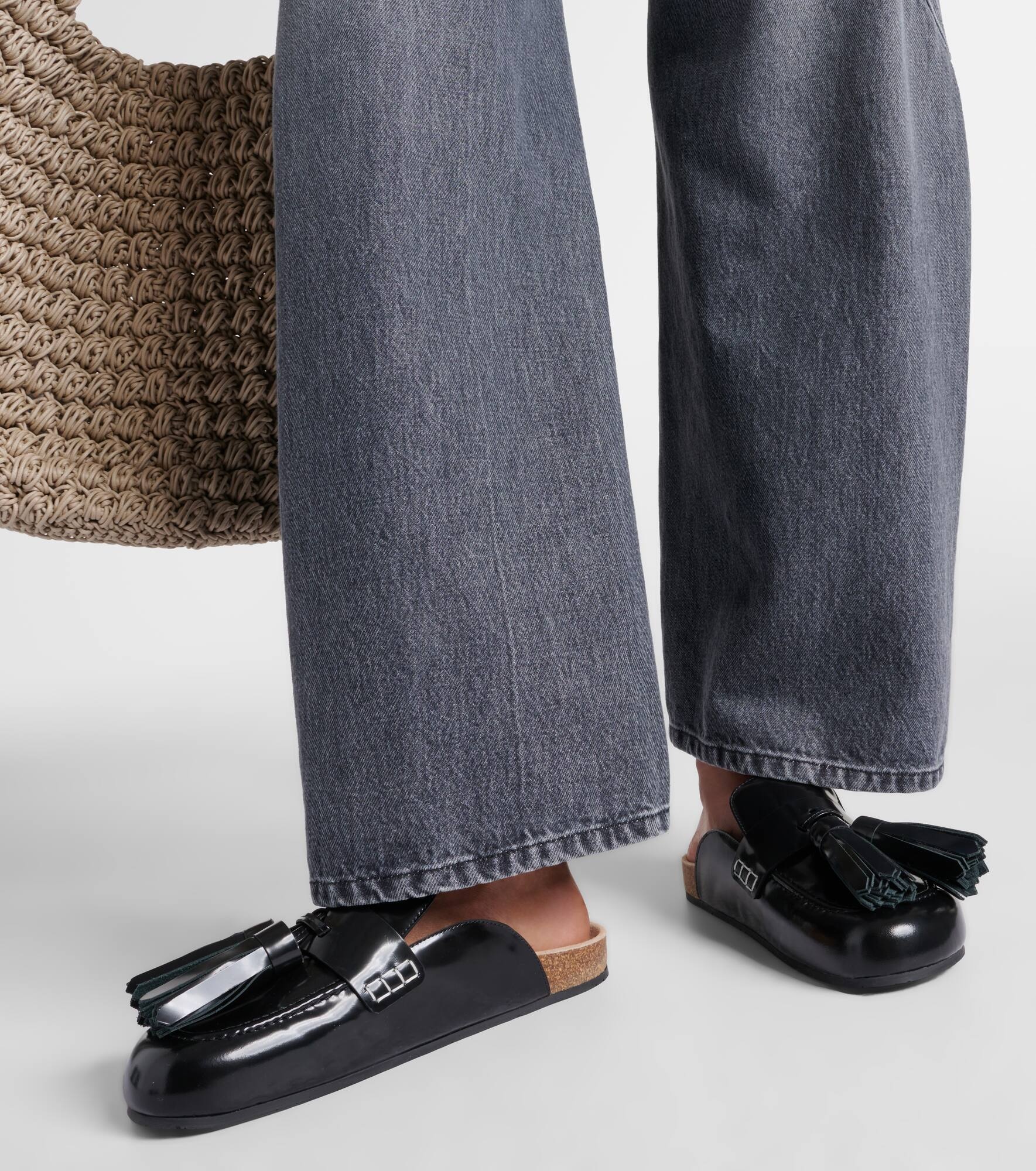 Tasseled leather mules - 7