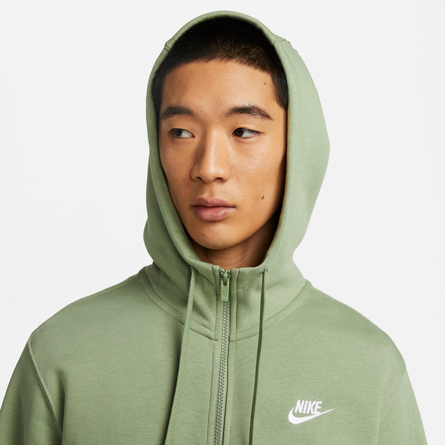 Nike Sportswear Club Fleece Full-Zip Hoodie 'Green' BV2646-386 - 2