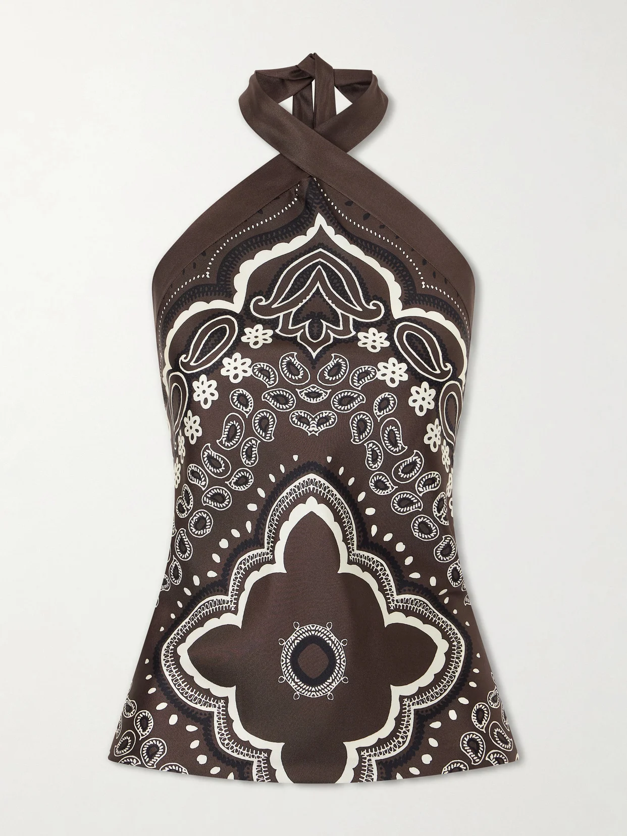 Solal Printed Silk Halter Top - 1