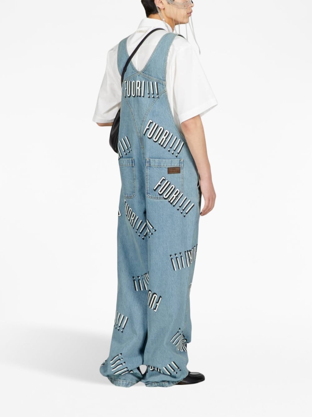 Fuori slogan denim overalls - 6