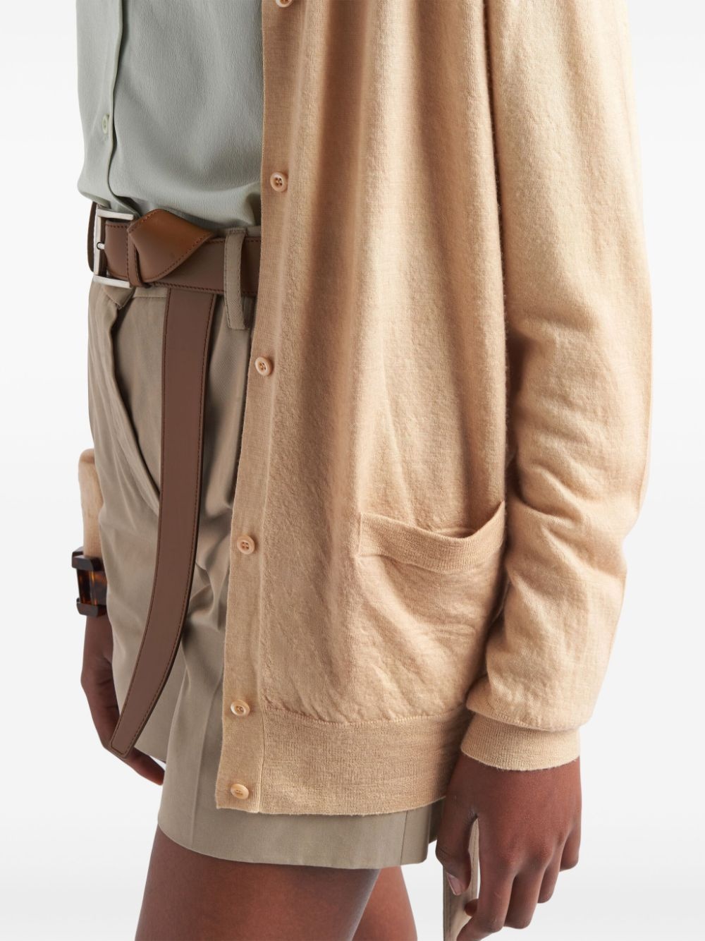 triangle-logo cashmere cardigan - 4