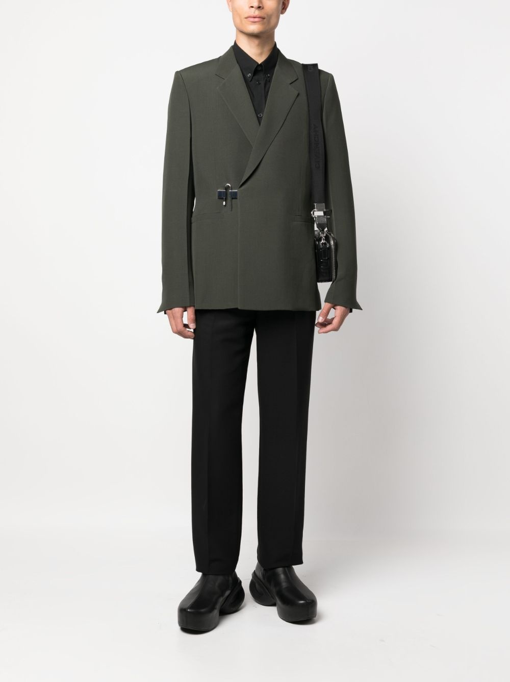 U-Lock buckle wool blazer - 2