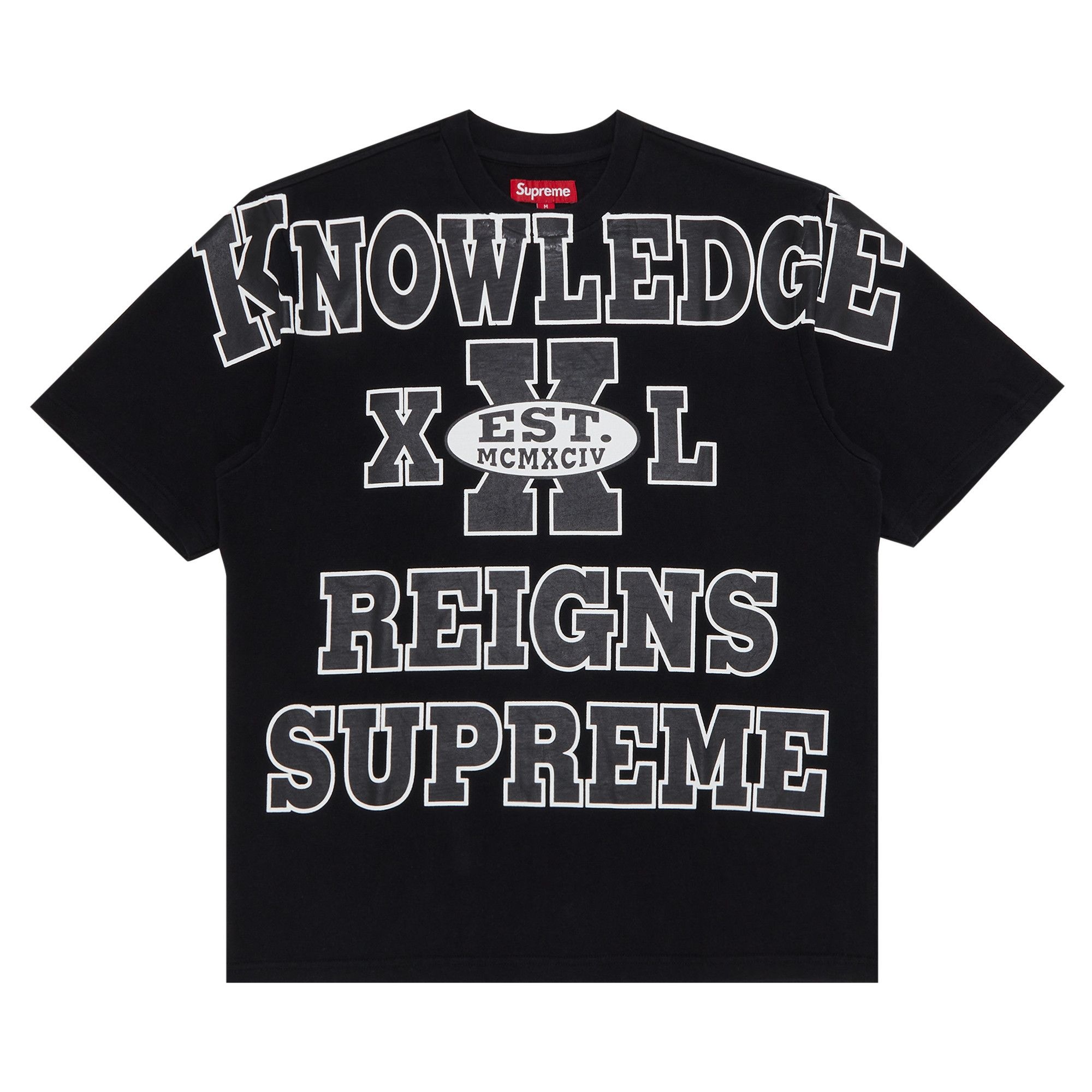 Supreme Overprint Knowledge Short-Sleeve Top 'Black' - 1