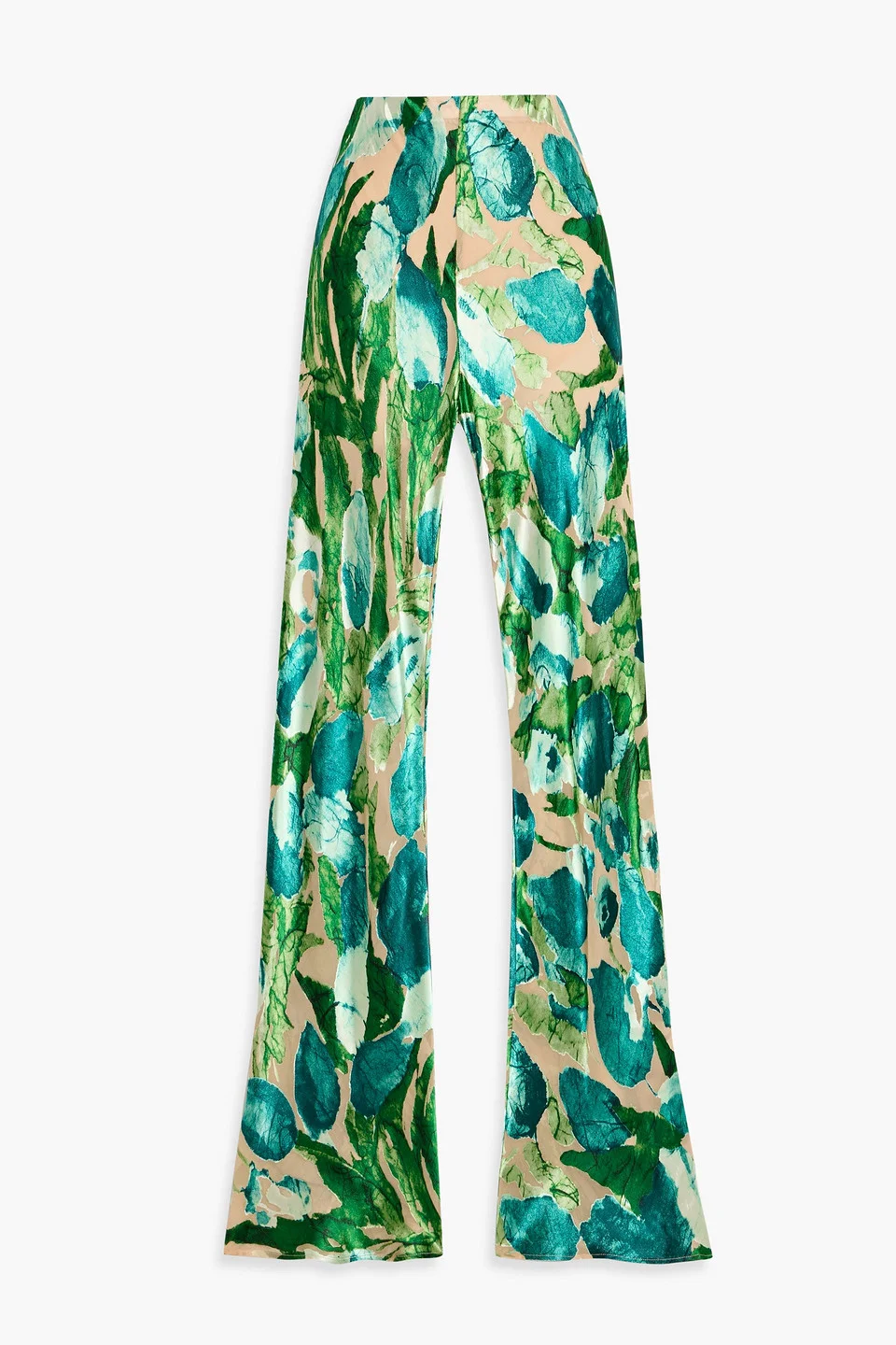 Stacie printed devoré-chiffon flared pants - 1