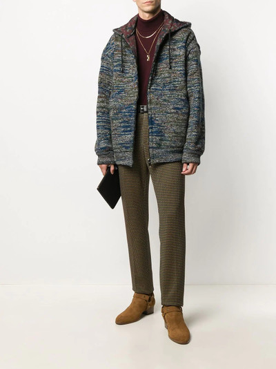 Missoni stitching hooded coat outlook