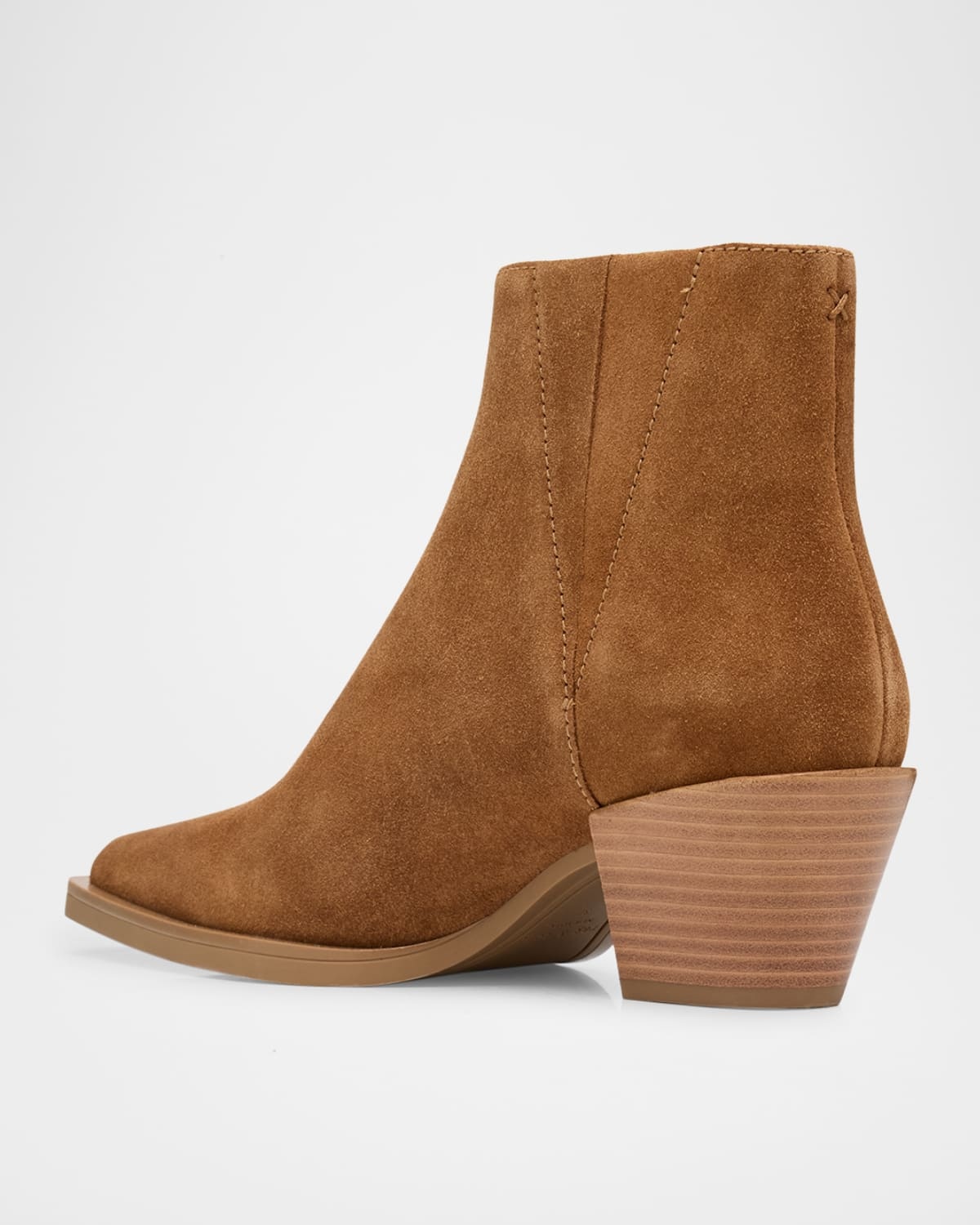 Dart Suede Pull-On Ankle Booties - 2