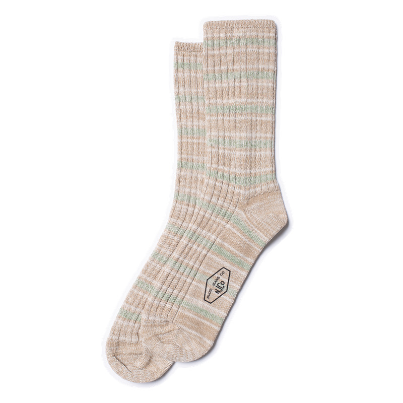 Chunky Sock Allover Stripe Beigemelange - 2
