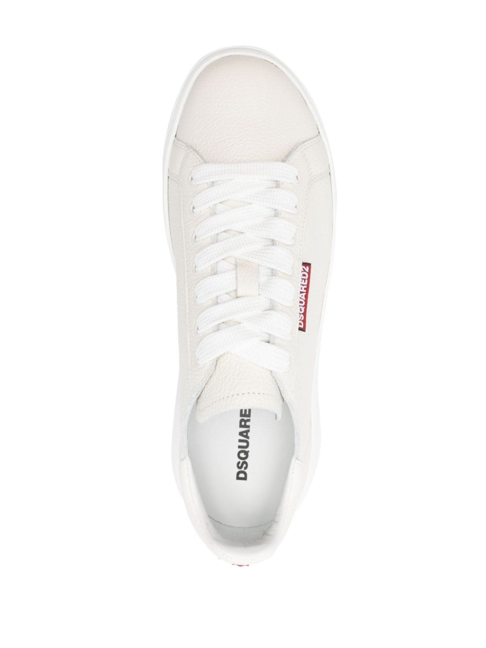 logo-tag leather sneakers - 4