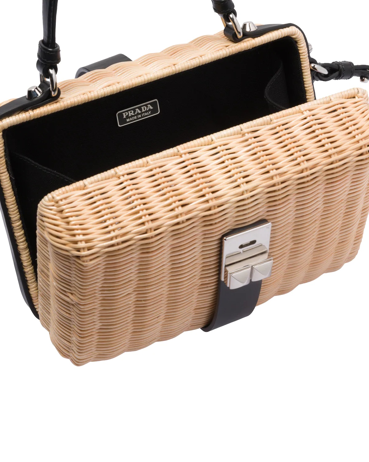 Wicker and leather shoulder bag - 5