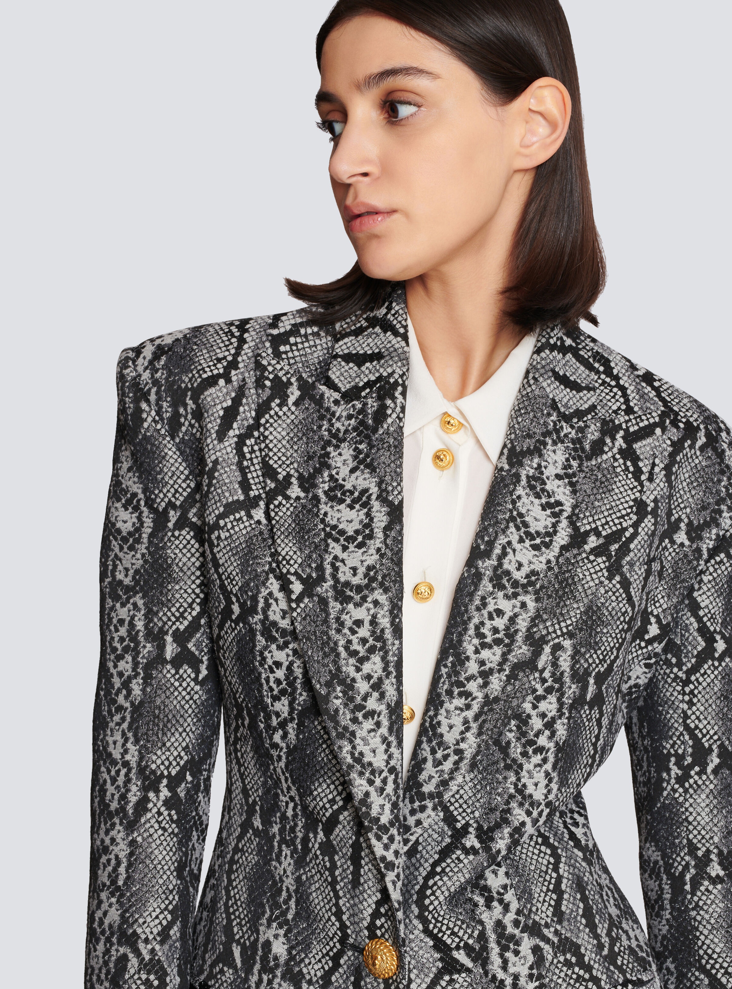 2-button jacquard snakeskin jacket - 8