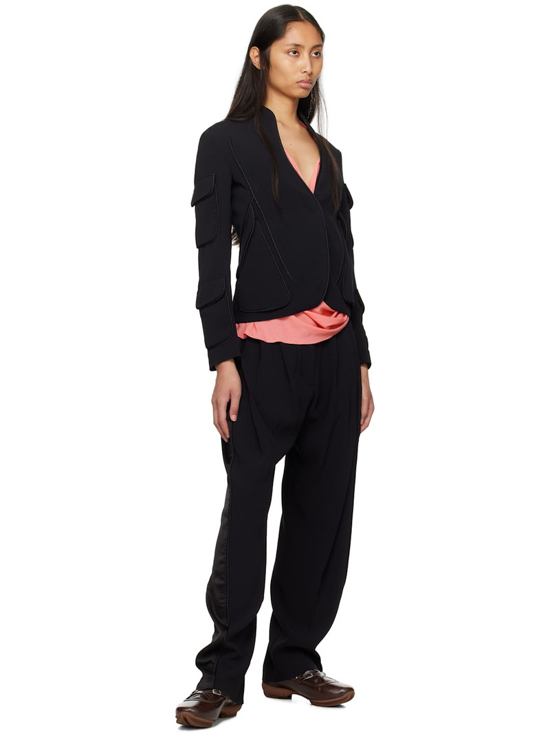 Kiko Kostadinov Black Cauda Pleated Trousers outlook