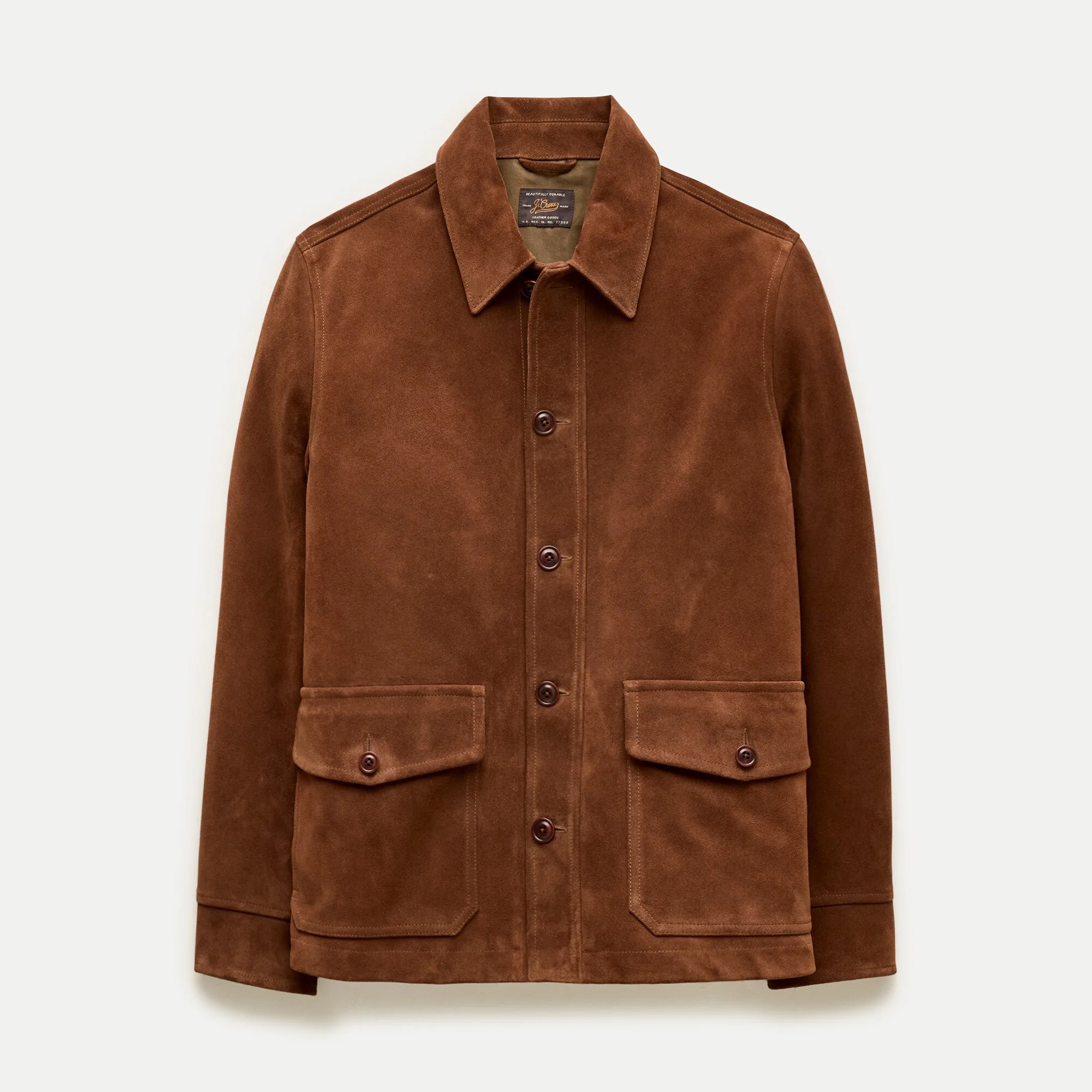 Two-pocket field jacket in Italian suede - 1