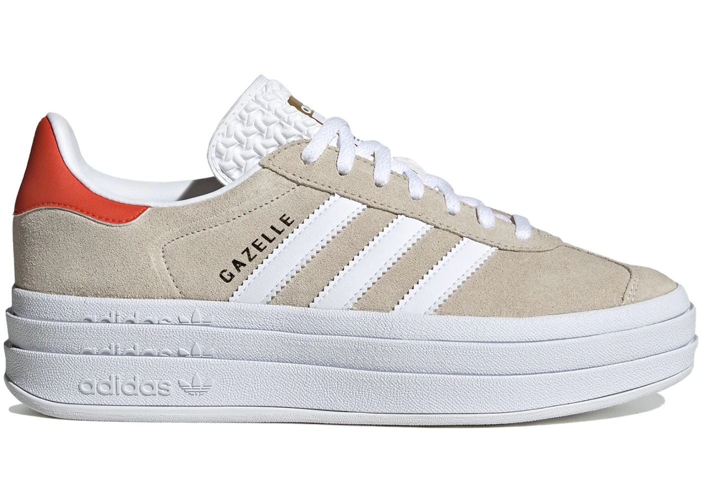 adidas Gazelle Bold Wonder Beige Collegiate Orange (Womens) - 1