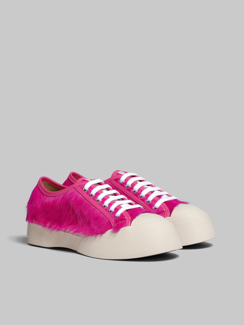 FUCHSIA LONG-HAIR CALFSKIN PABLO LACE-UP SNEAKER - 2