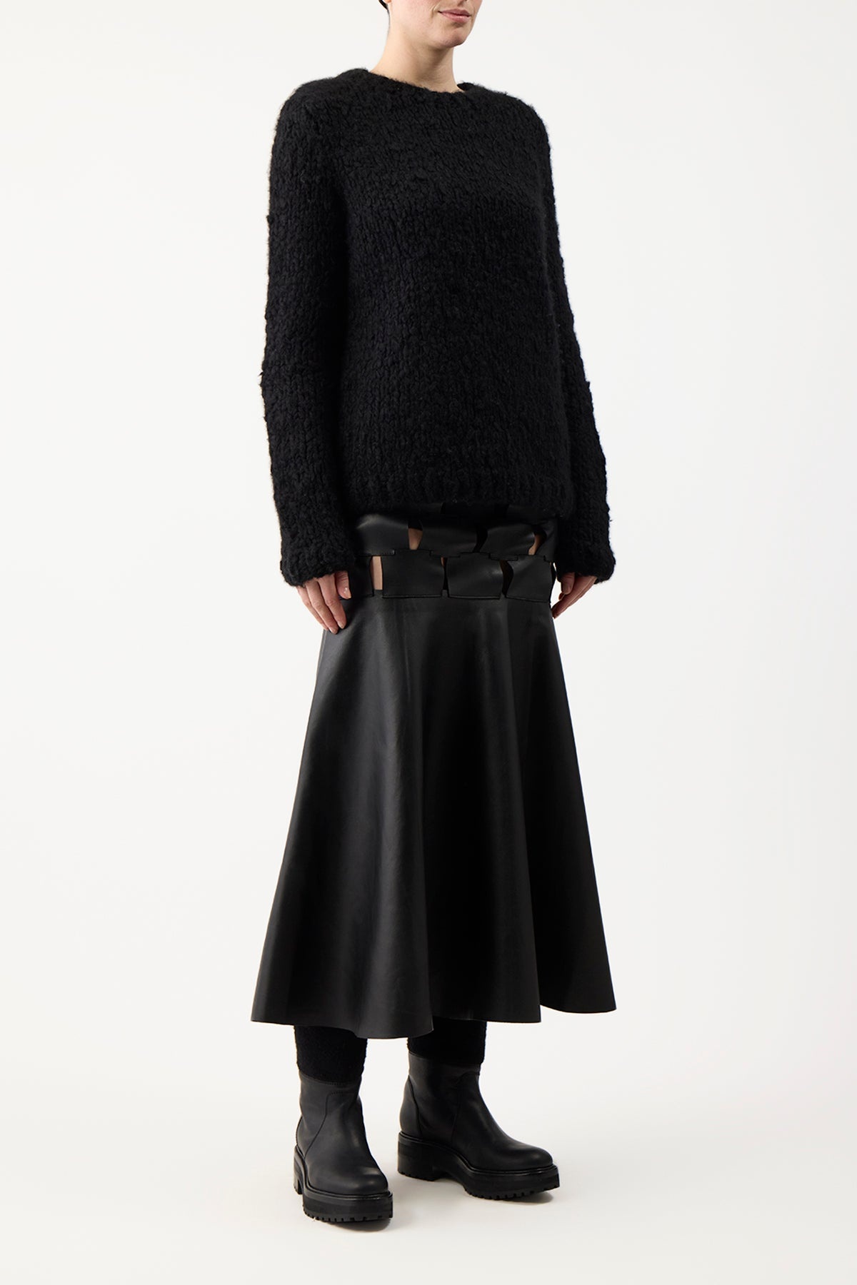 Lawrence Sweater in Black Welfat Cashmere - 3