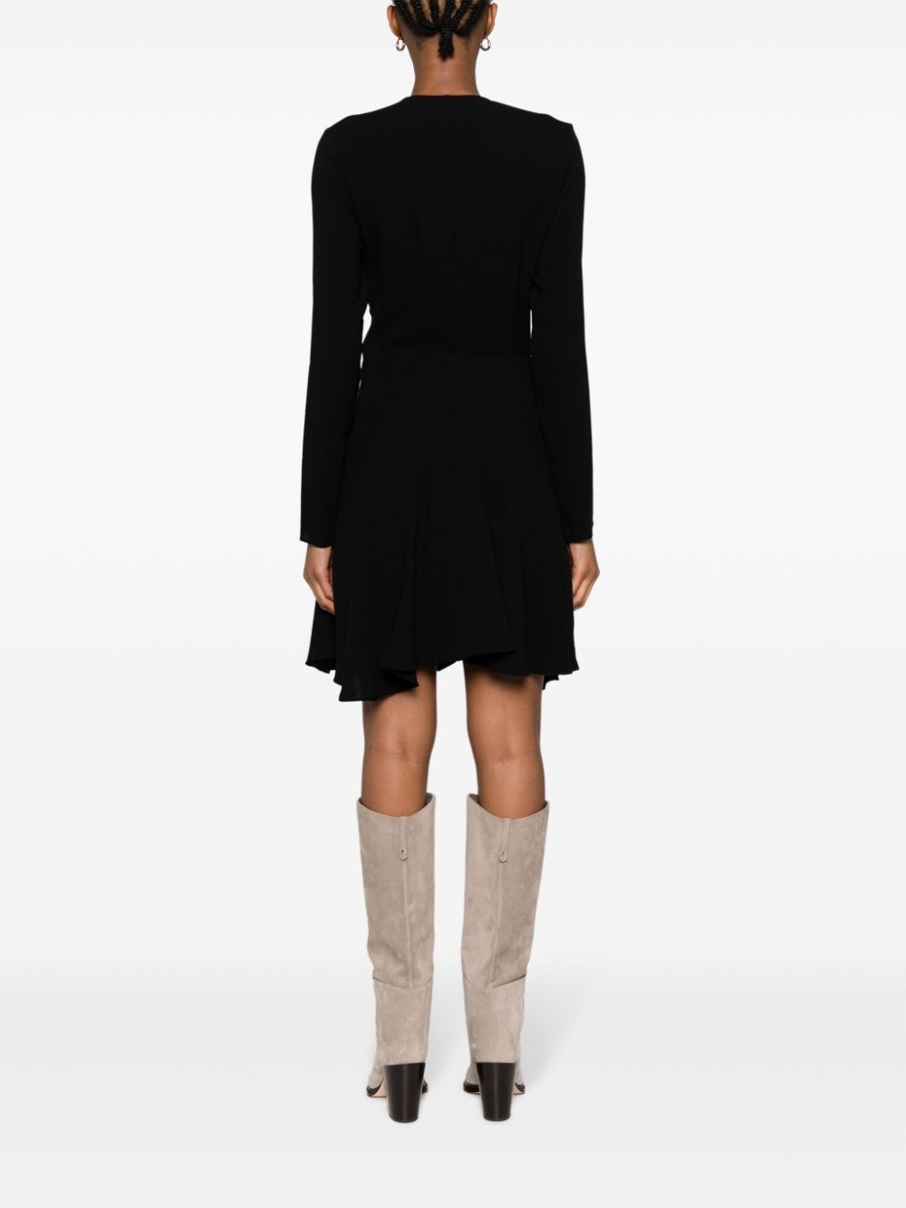 V-neck draped midi dress - 4