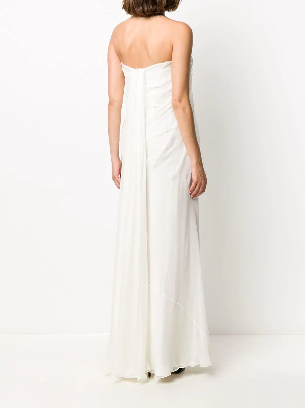 ruched detailing strapless gown - 4