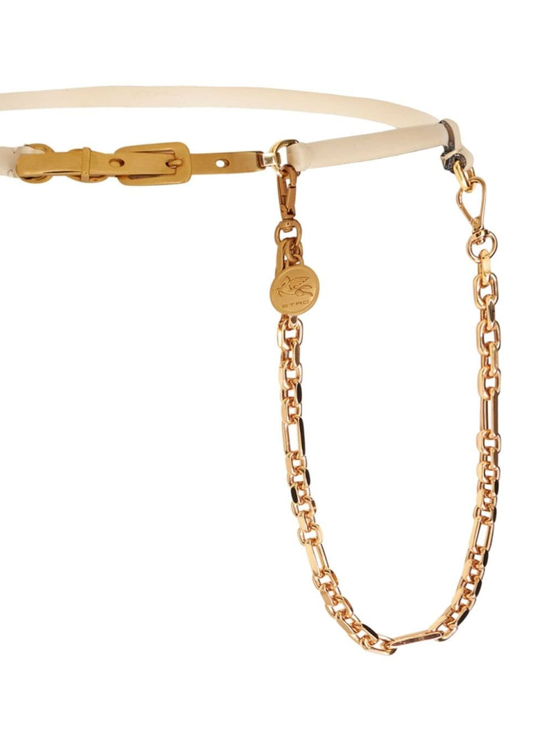 Etro Pegaso-medallion chain leather belt outlook