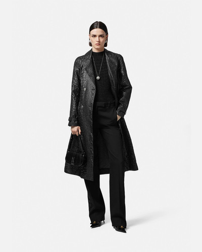 VERSACE Croc-Lacquered Cloquet Trench Coat outlook