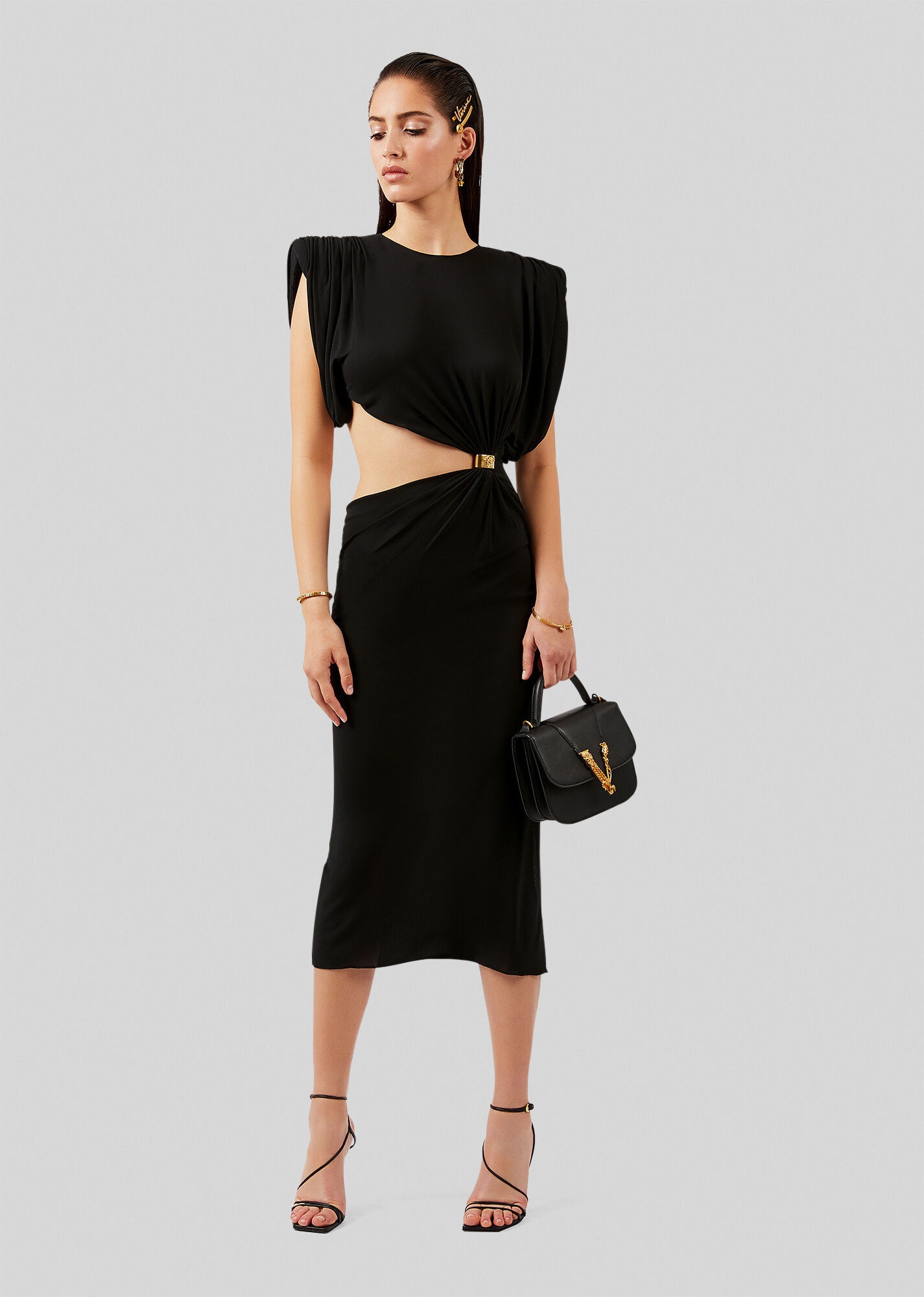 Sculptural Shoulder Cut-Out Dress - 4