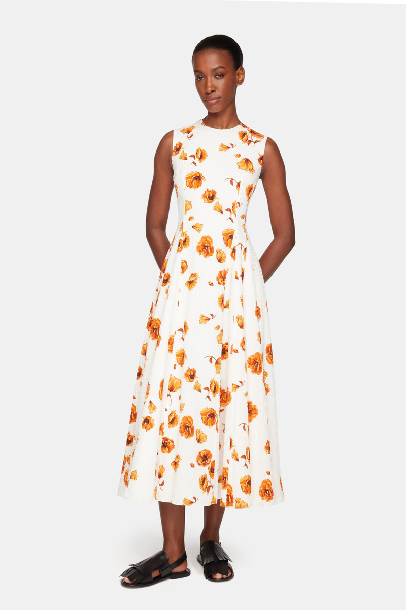 Chelsea Dress In Orange Poppies Bibione Cotton 3