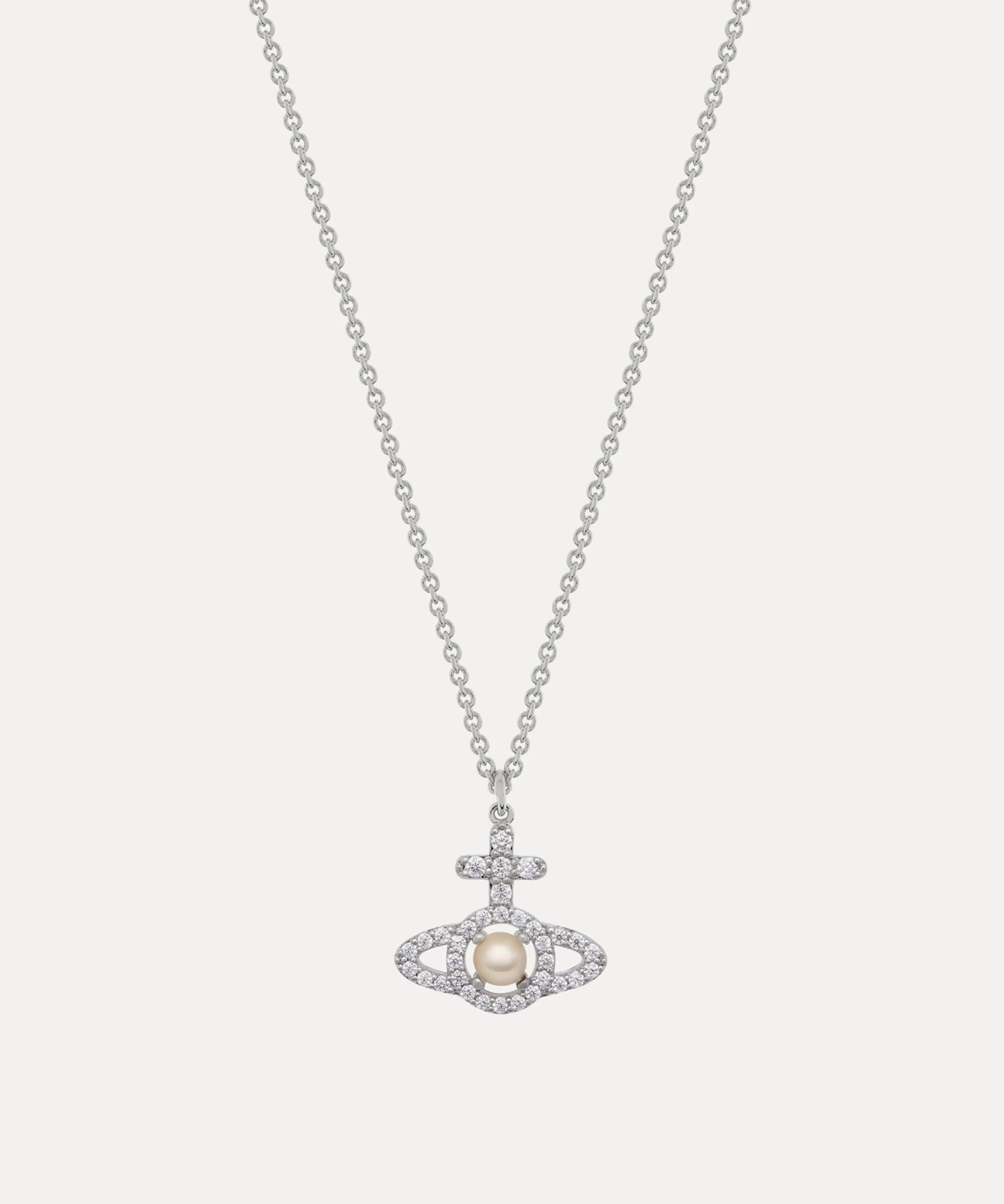 Platinum-Tone Olympia Pearl Pendant Necklace - 1