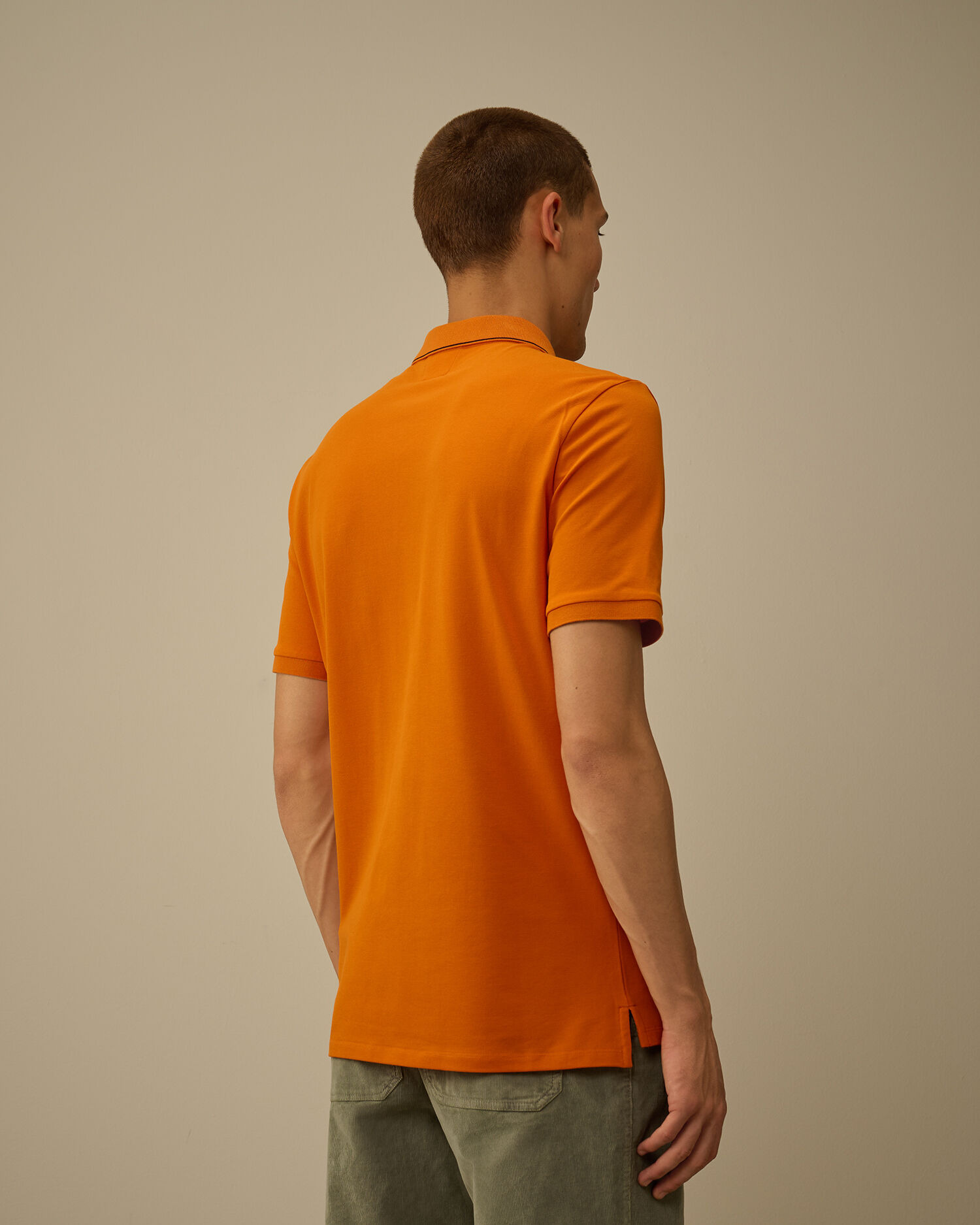 Stretch Piquet Short Sleeve Striped Collar Polo - 4