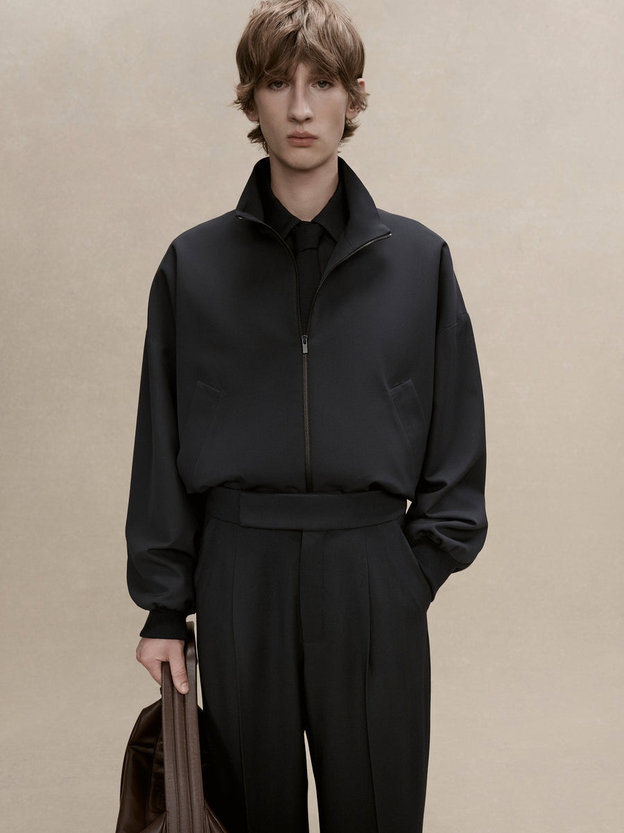 Wool High Neck Track Jacket - 2