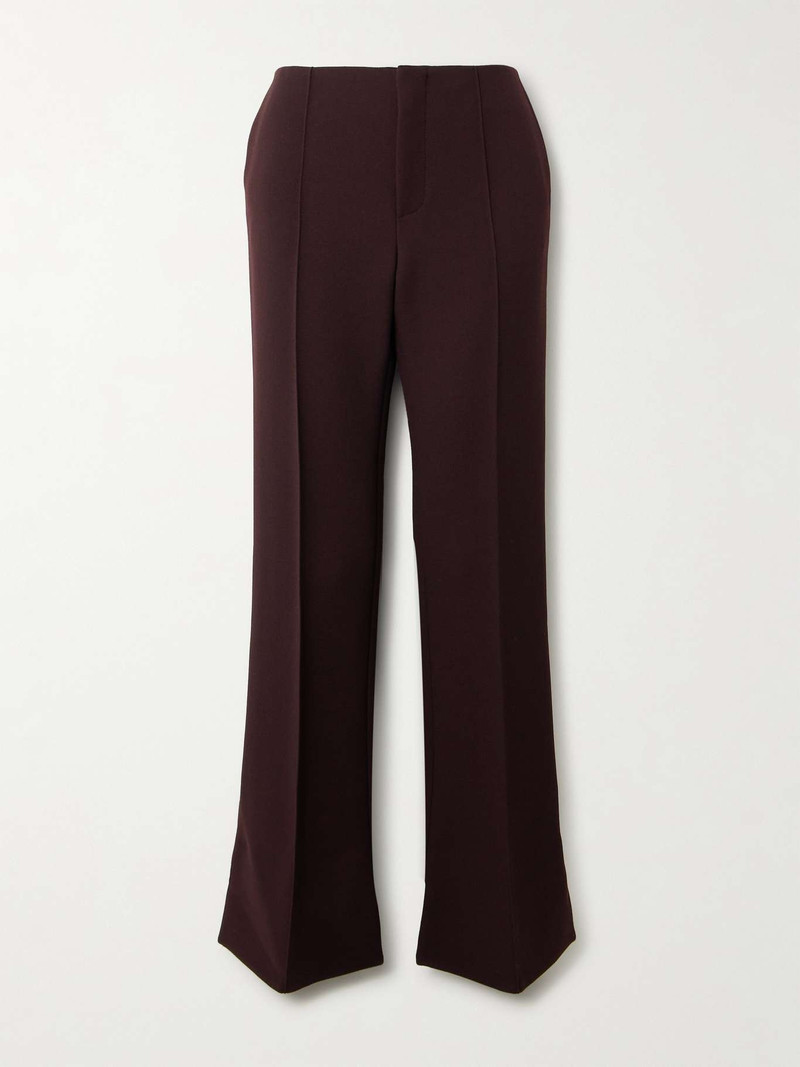 Pleated wool straight-leg pants - 1