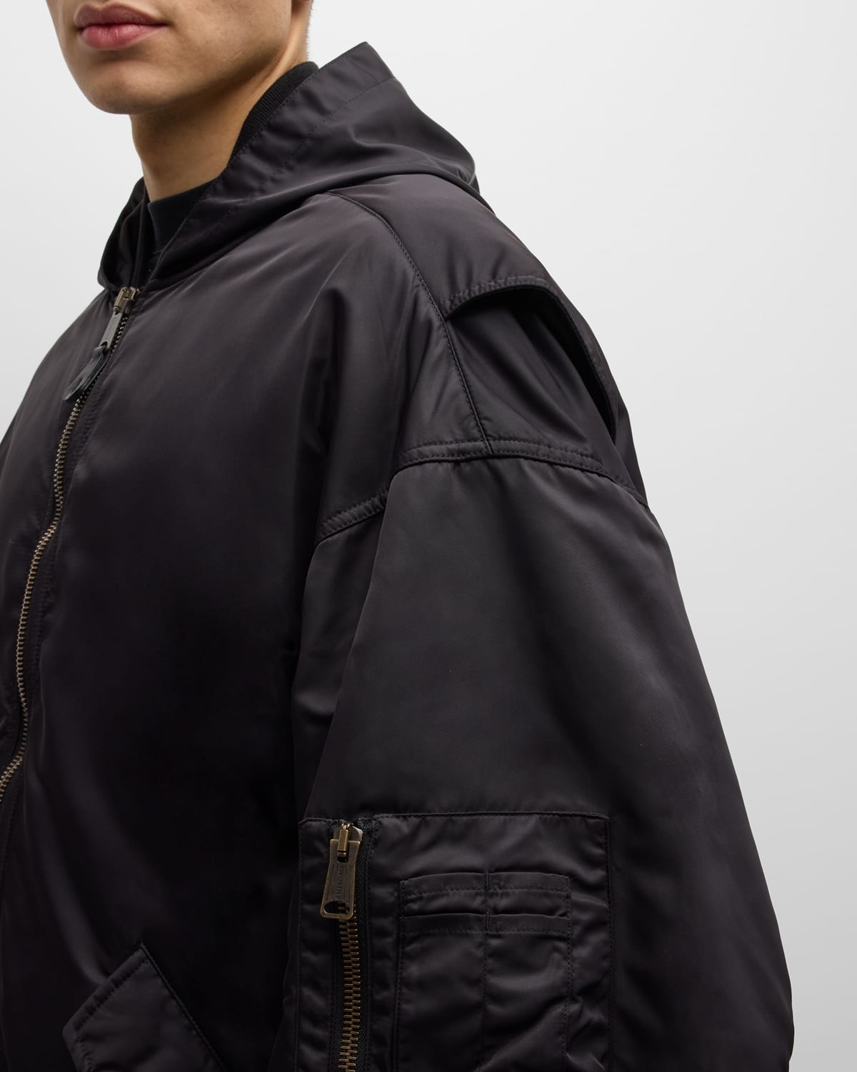 BALENCIAGA Men's Light Hooded Bomber Jacket | REVERSIBLE BALENCIAGA Men's Light Hooded Bomber Jacket | REVERSIBLE