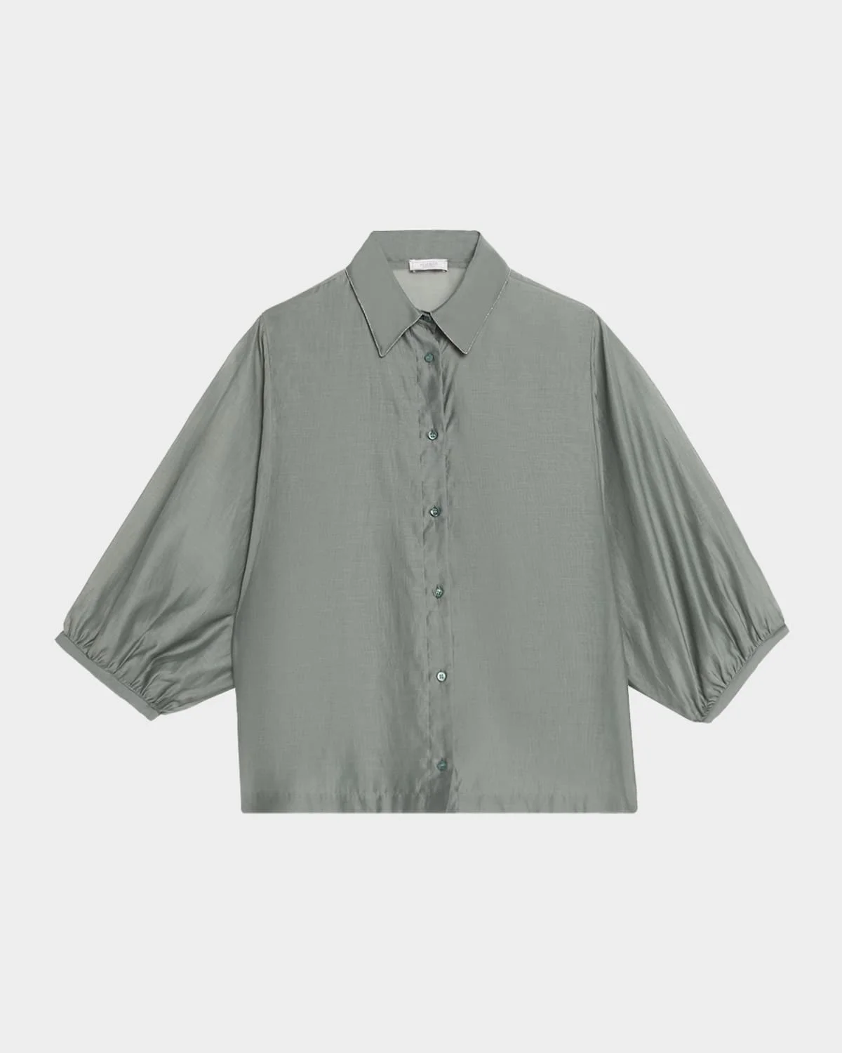 Semi-Sheer Cotton-Silk Shirt - 1