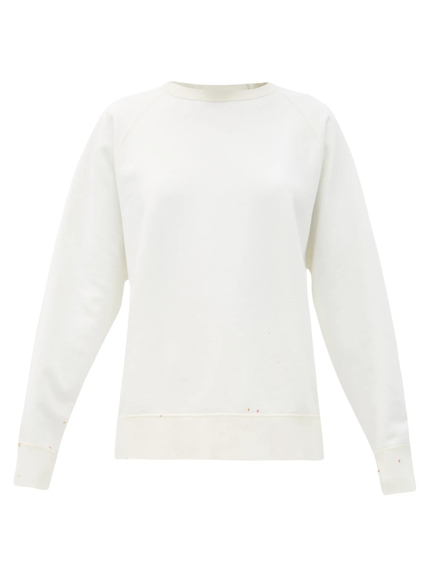 Flecked raglan-sleeve cotton-jersey sweatshirt - 1