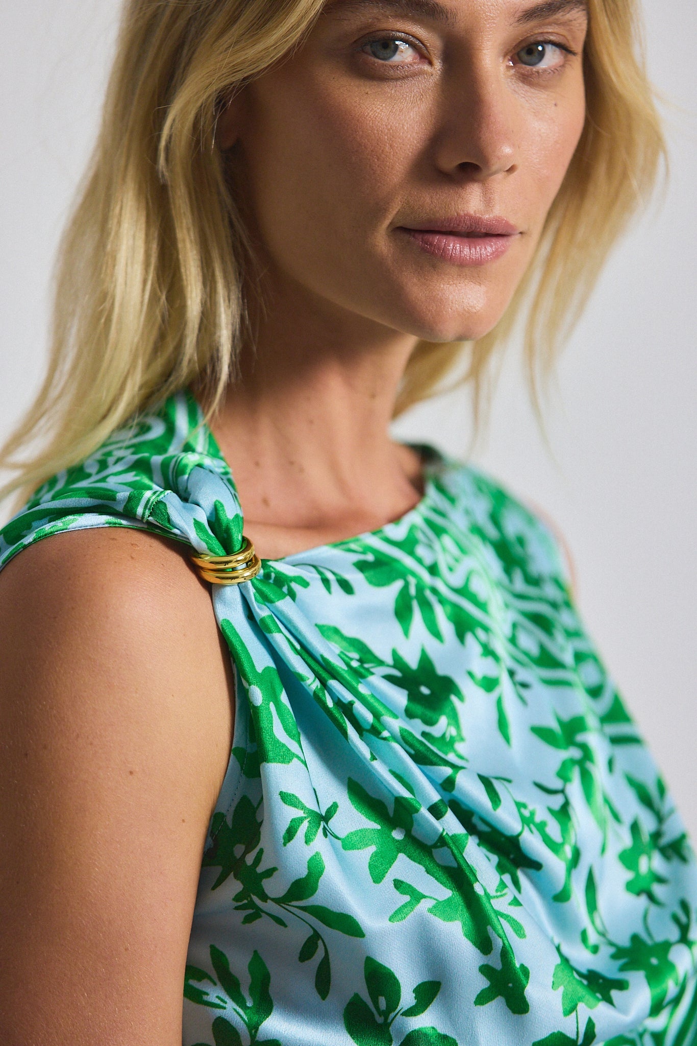 ARIEL TILE PRINT ASYMMETRIC TOP WITH EMBELLISHMENT - 2