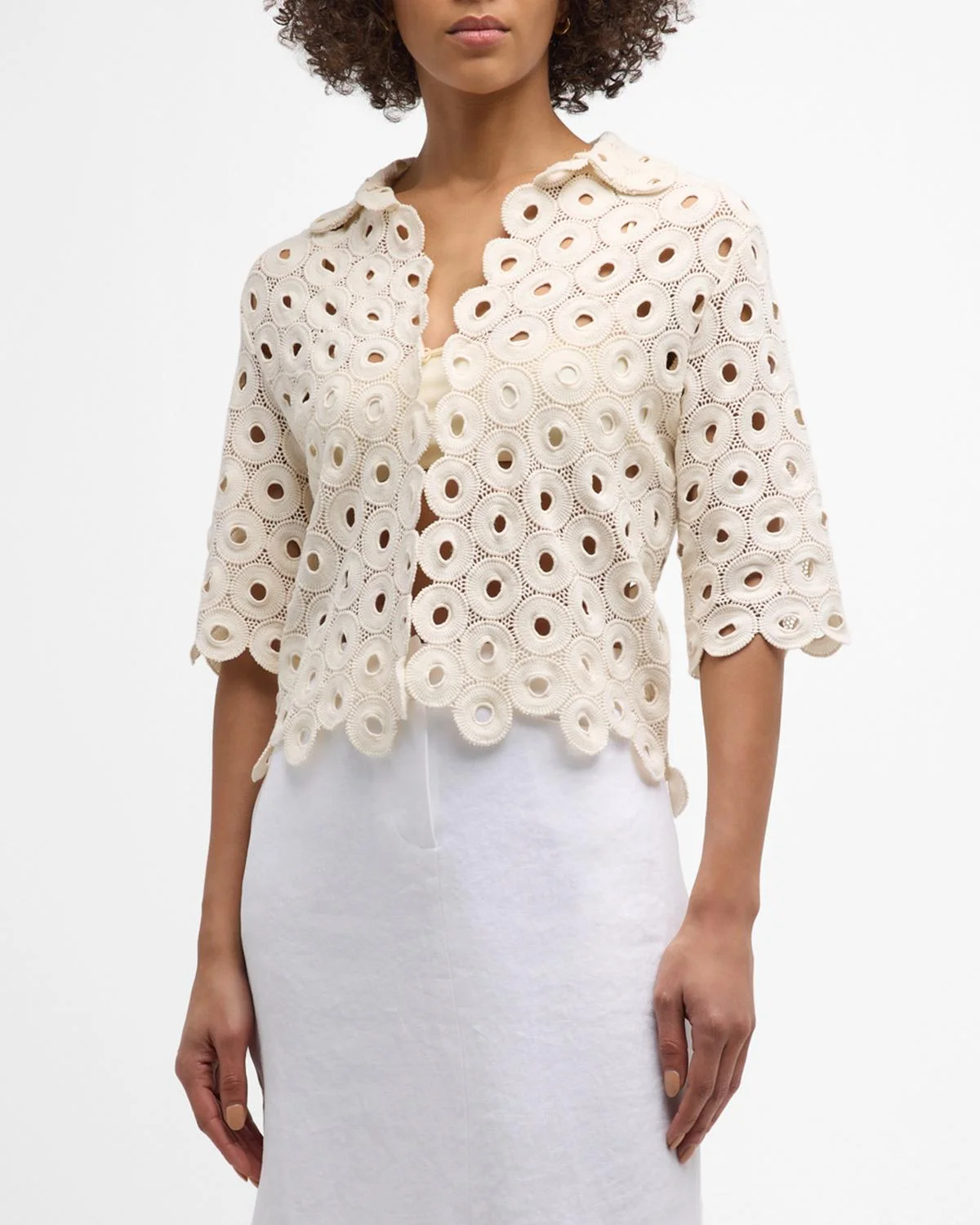 Braydon Embroidered Crop Top - 1