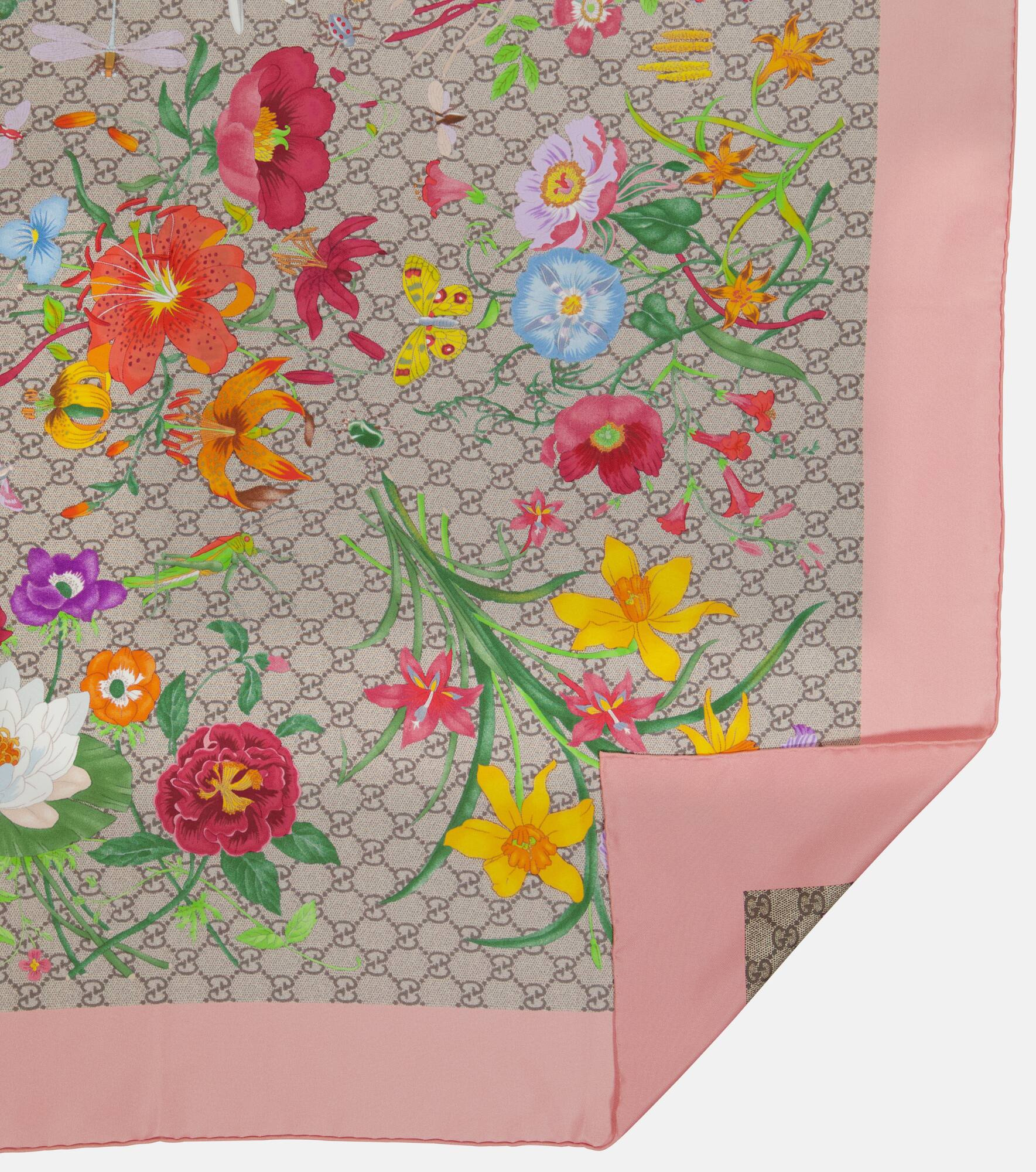 GG Flora silk scarf - 4