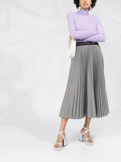 MSGM houndstooth print pleated skirt outlook