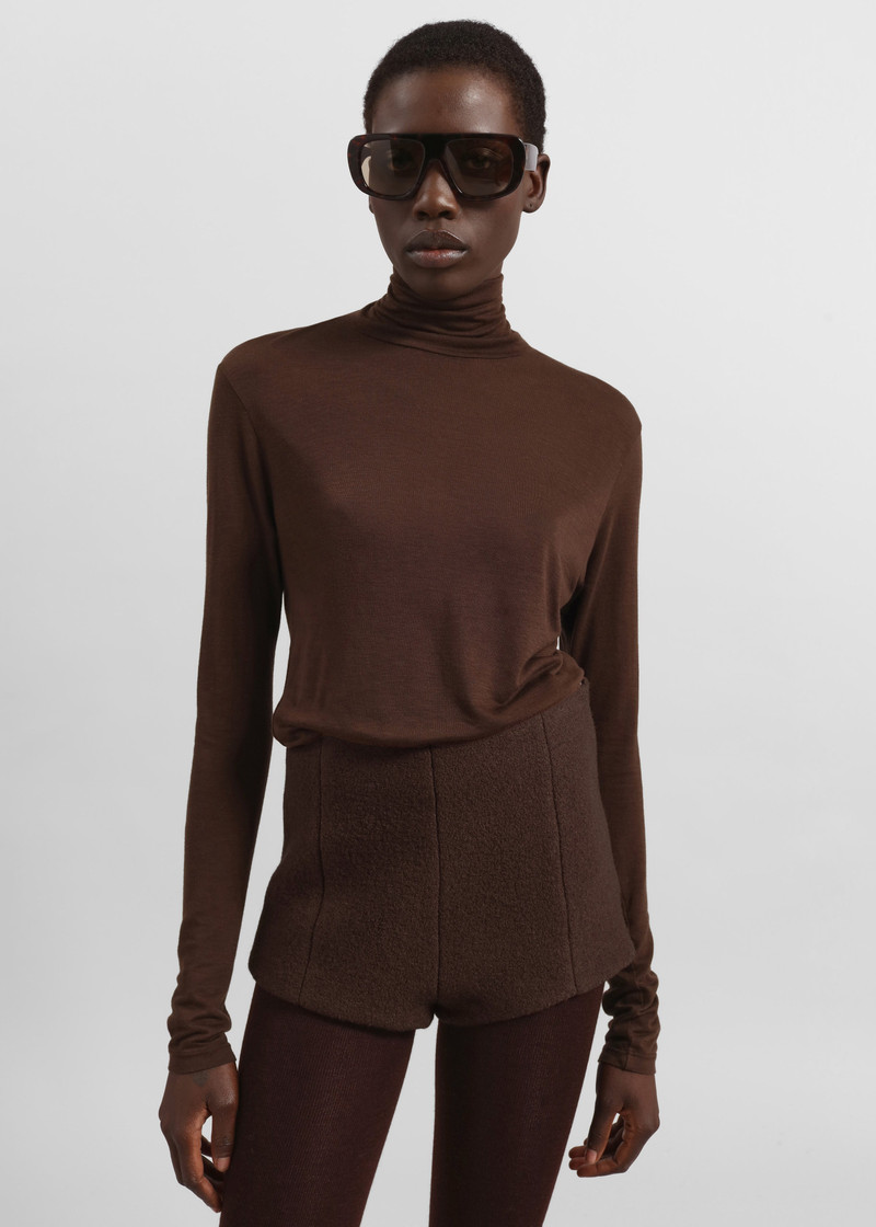Evren Sheer Turtleneck - Brown 5