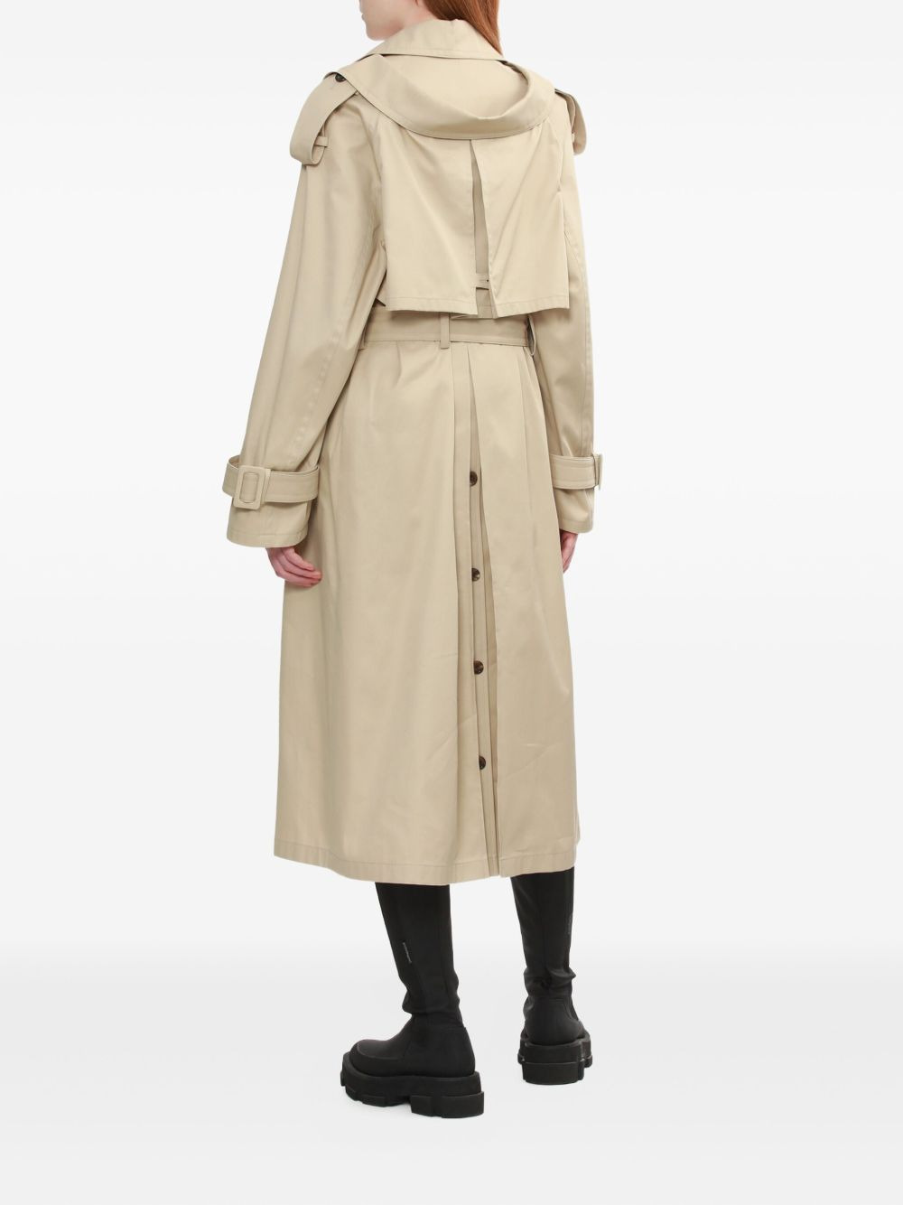 double-breasted belted trench coat - 4